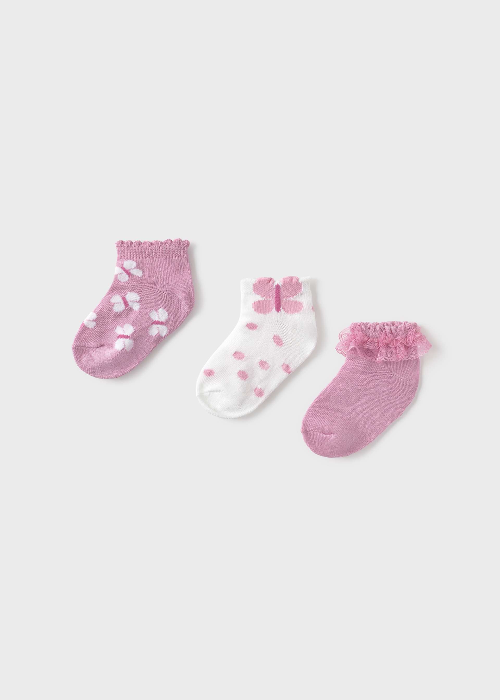 Baby set of 3 patterned socks