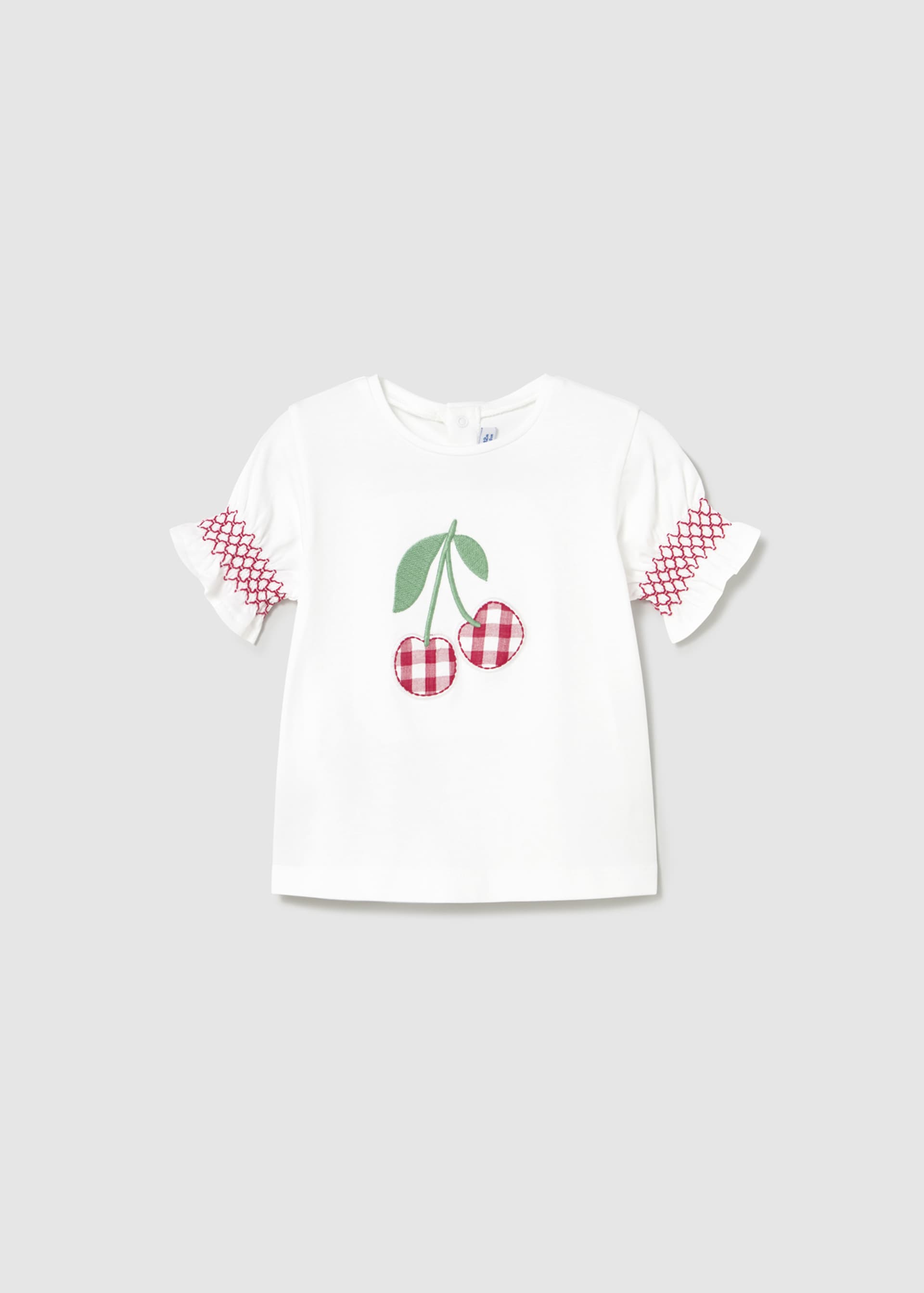 Camiseta aplique cerezas bebé