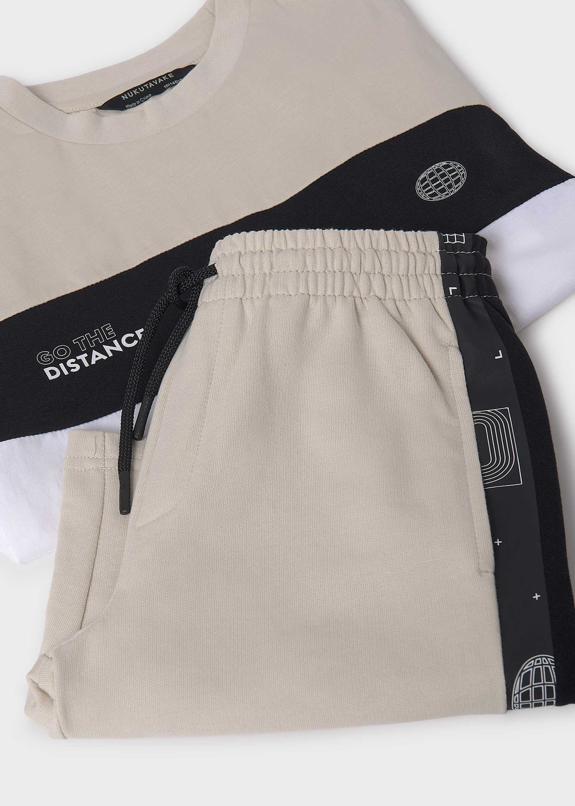 Boy Color Block T-Shirt and Shorts Set