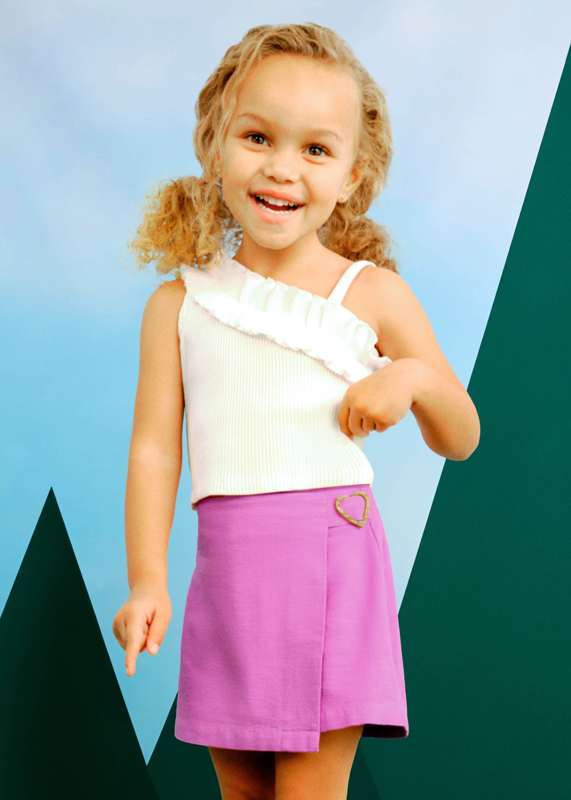 Φούστα παντελόνι αγκράφα καρδιά κορίτσι