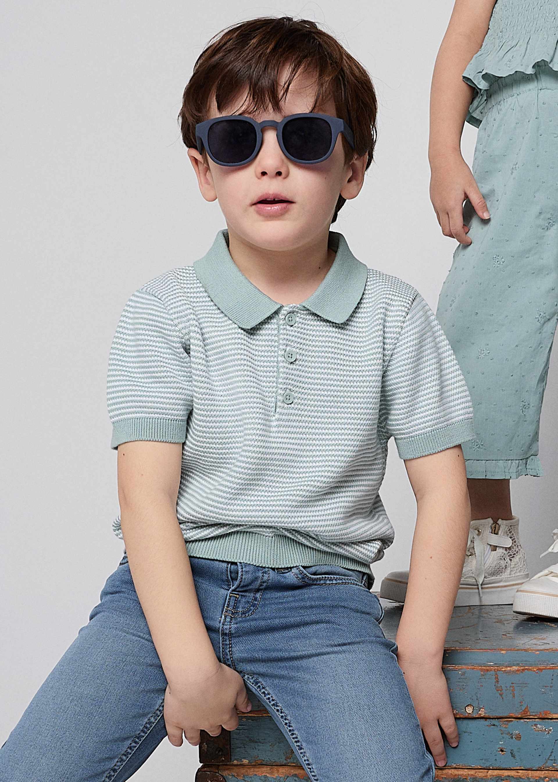 Polo tricot rayas niño