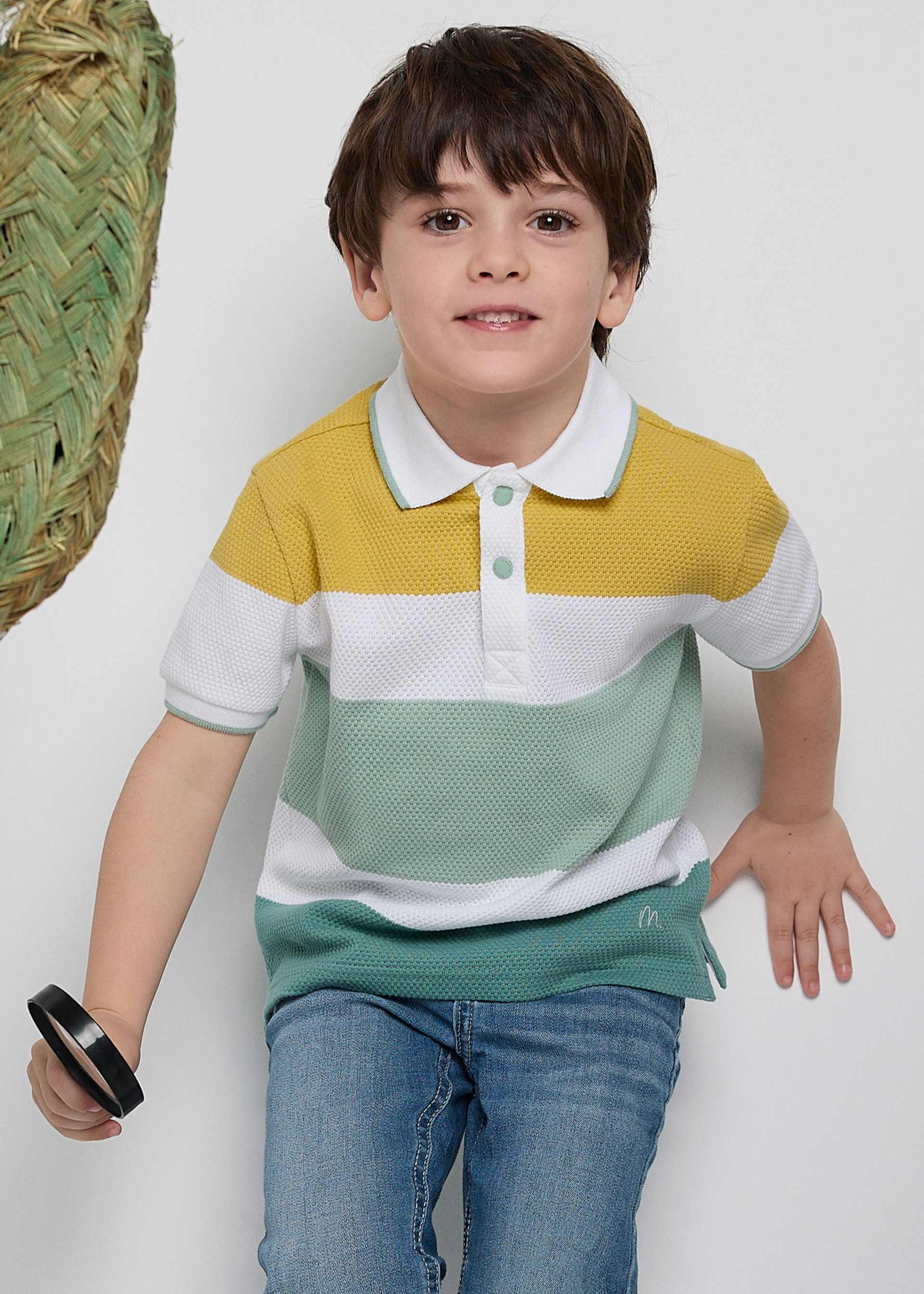 Boy pique striped polo shirt Boy pique striped polo shirt