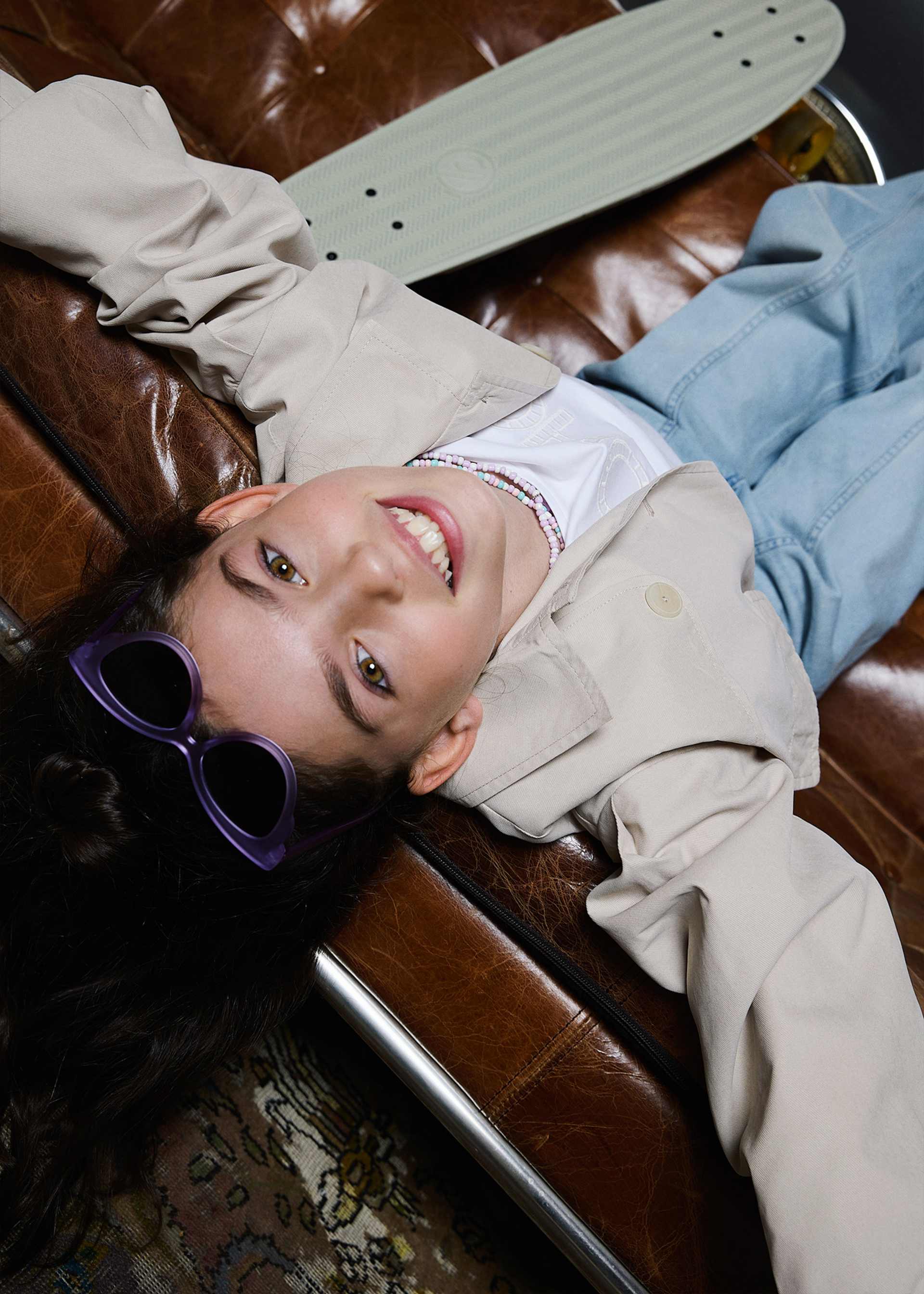 Gabardine curta rapariga