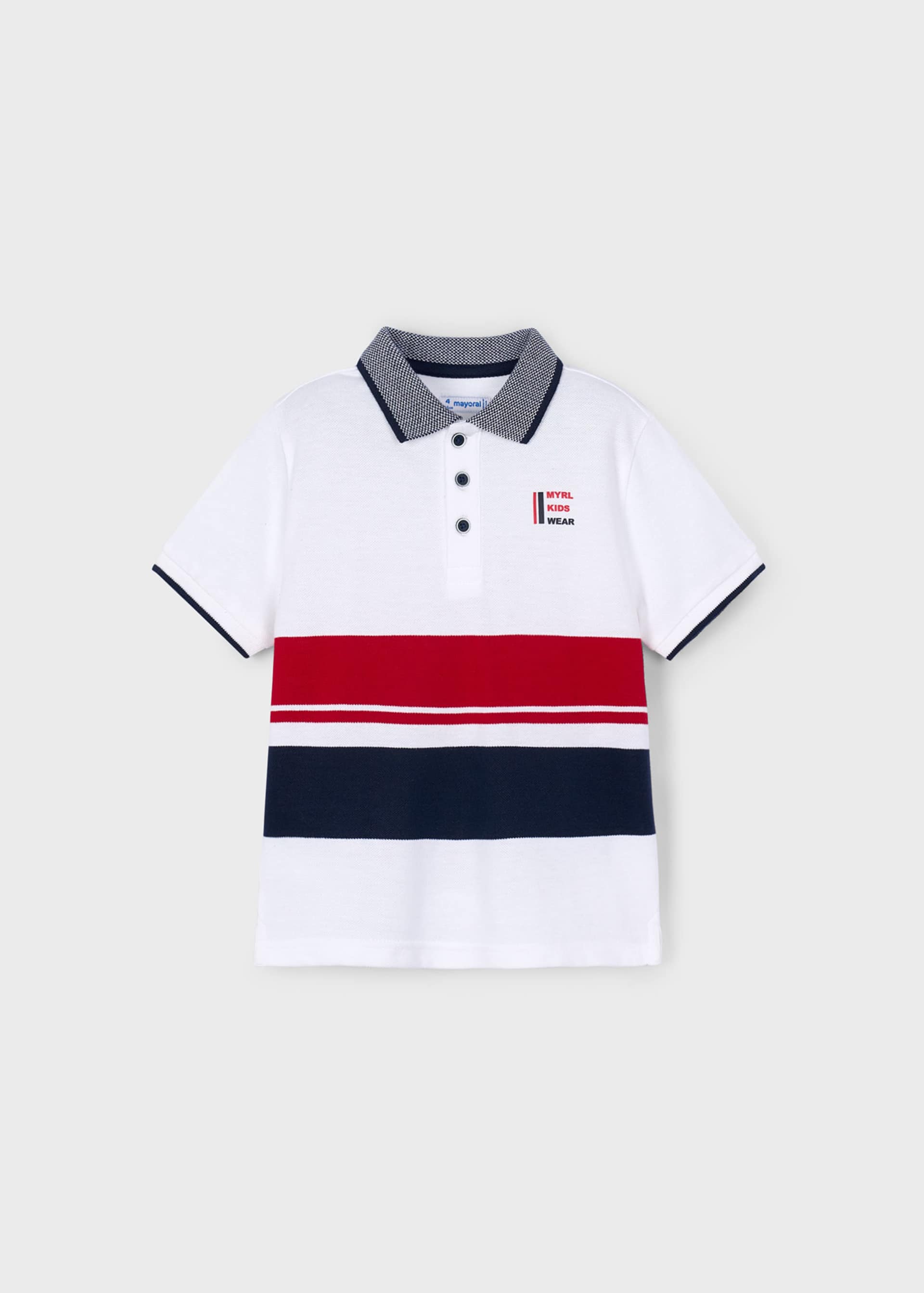 Boy pique striped polo shirt