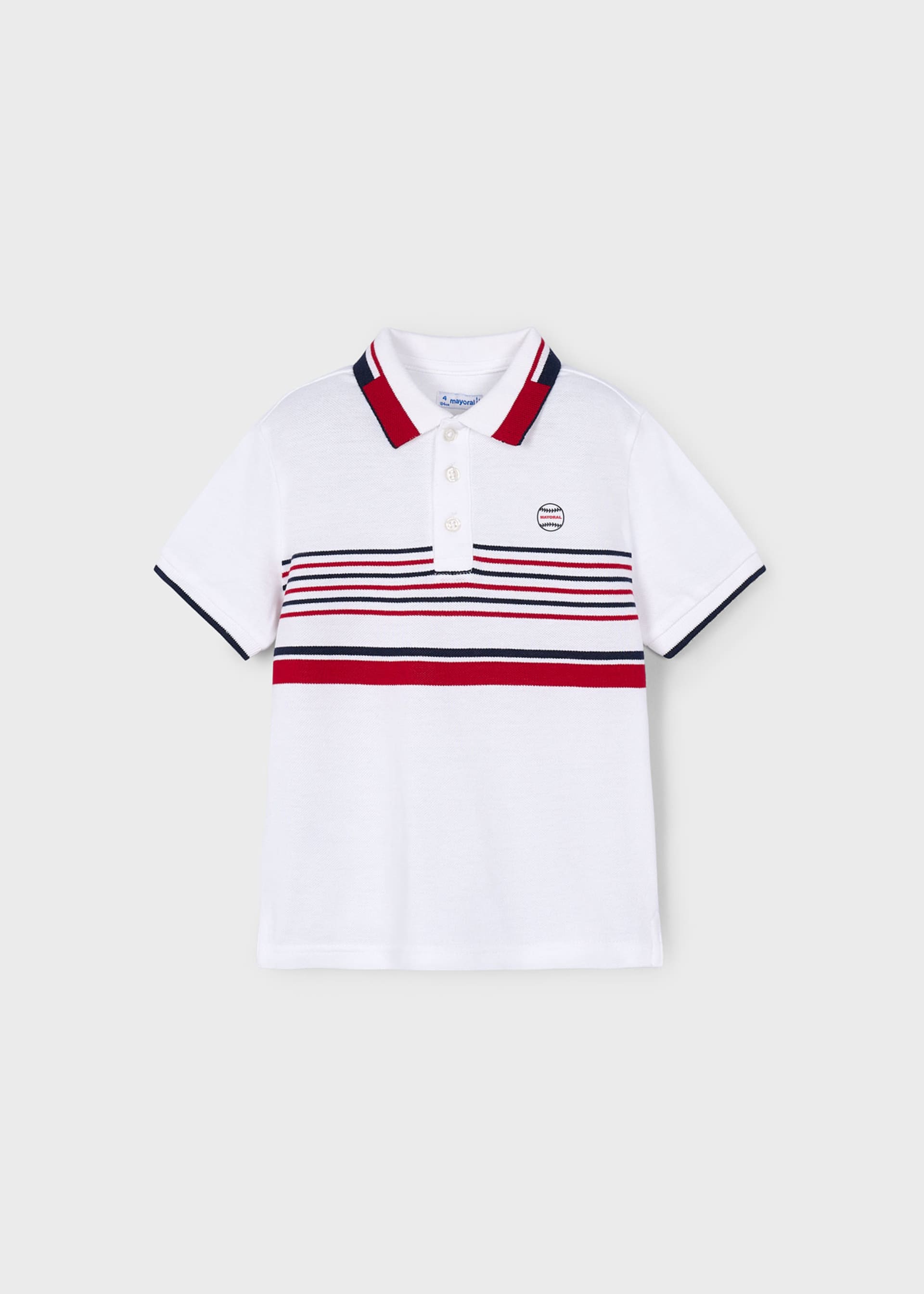 Boy pique striped polo shirt