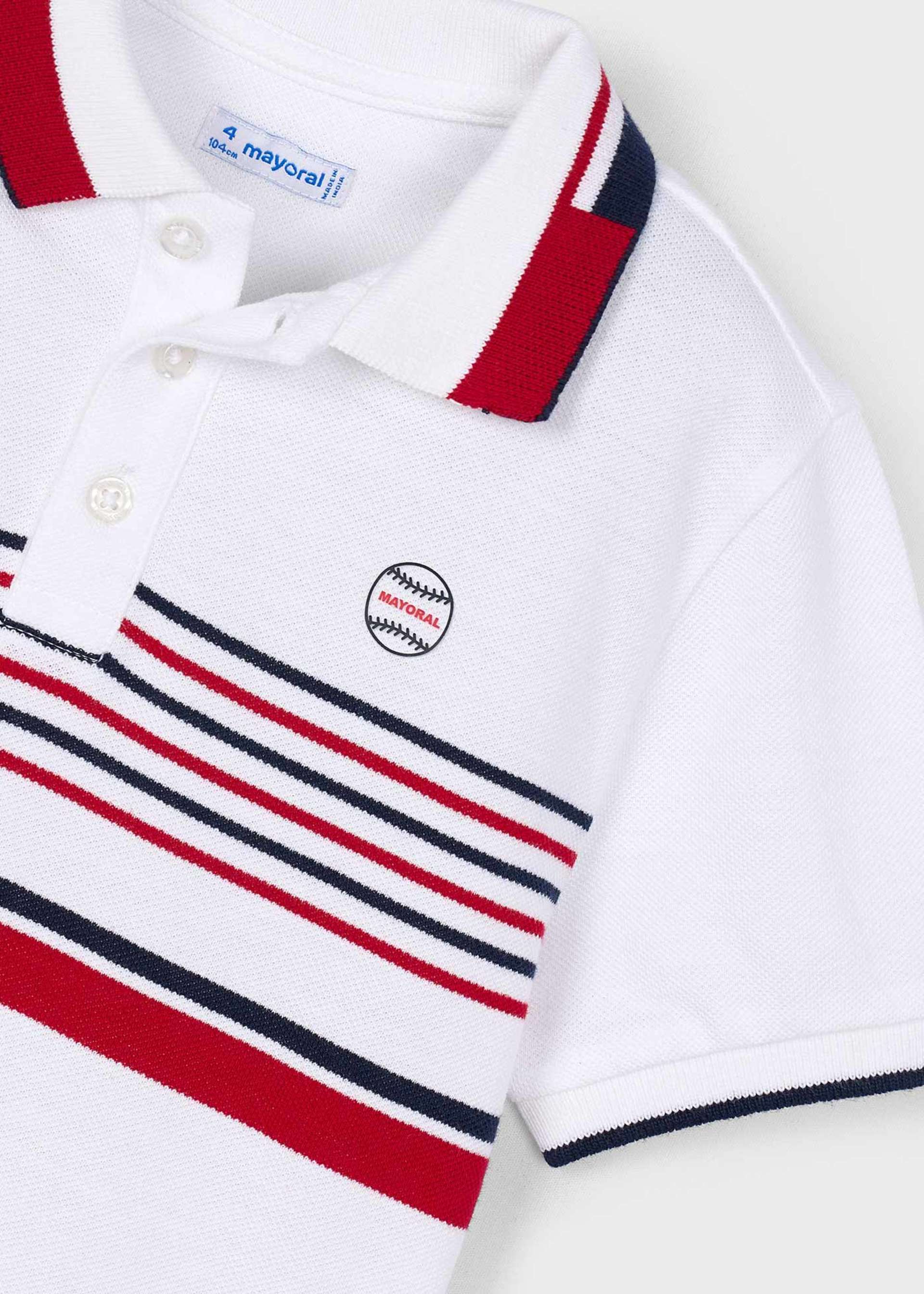 Boy pique striped polo shirt