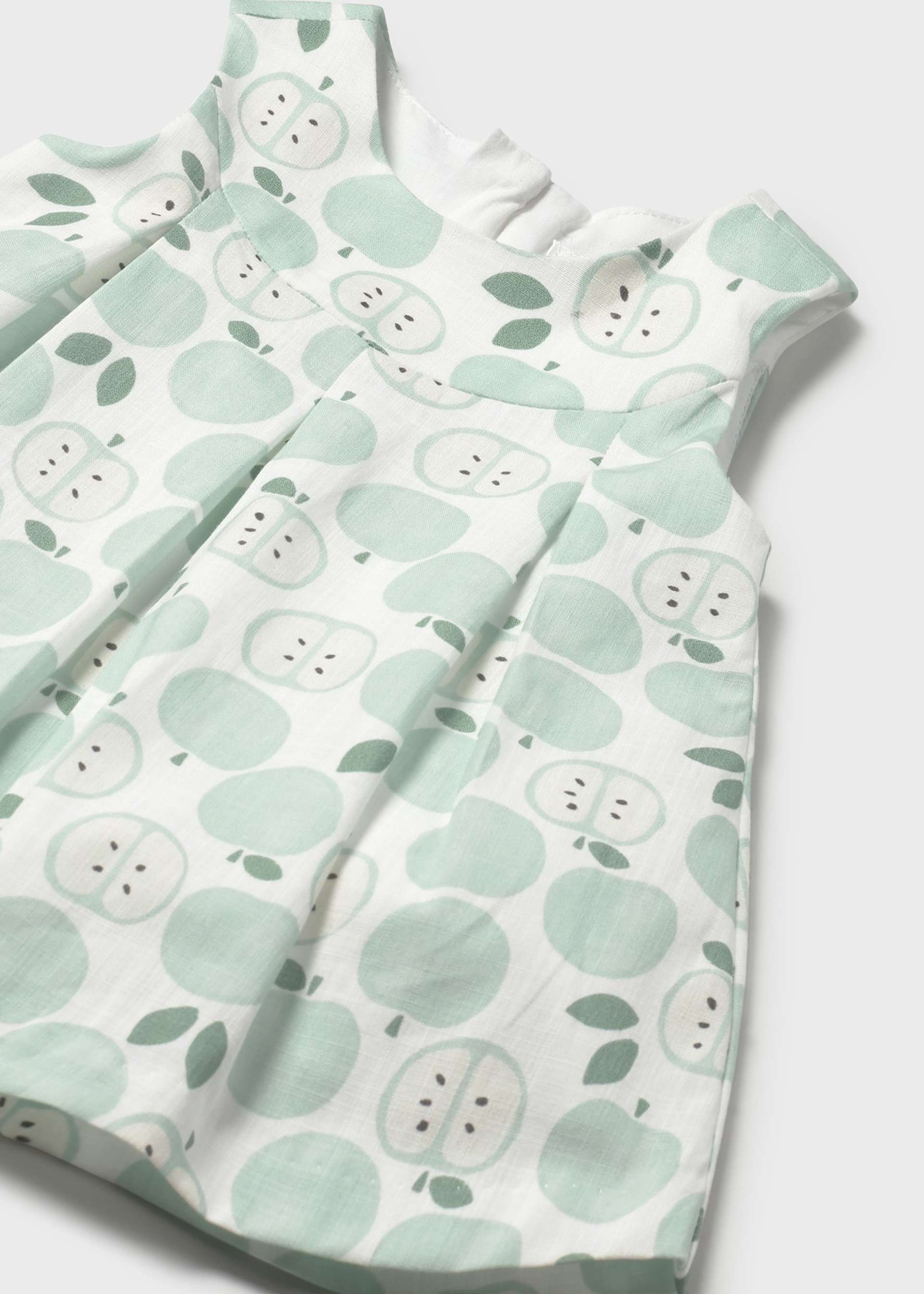 Vestido con cubrepañal frutas recién nacida