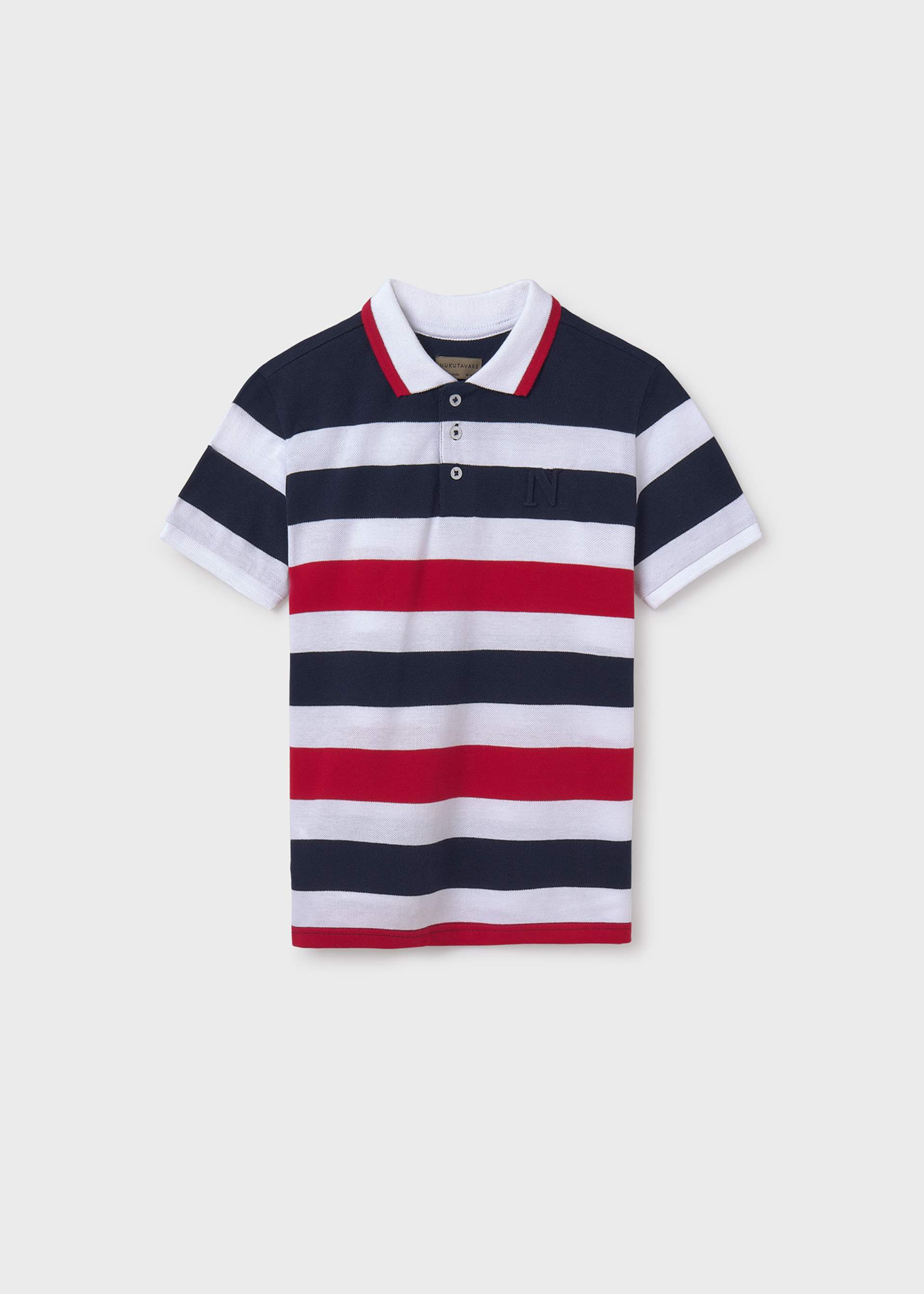 Boy pique striped polo shirt