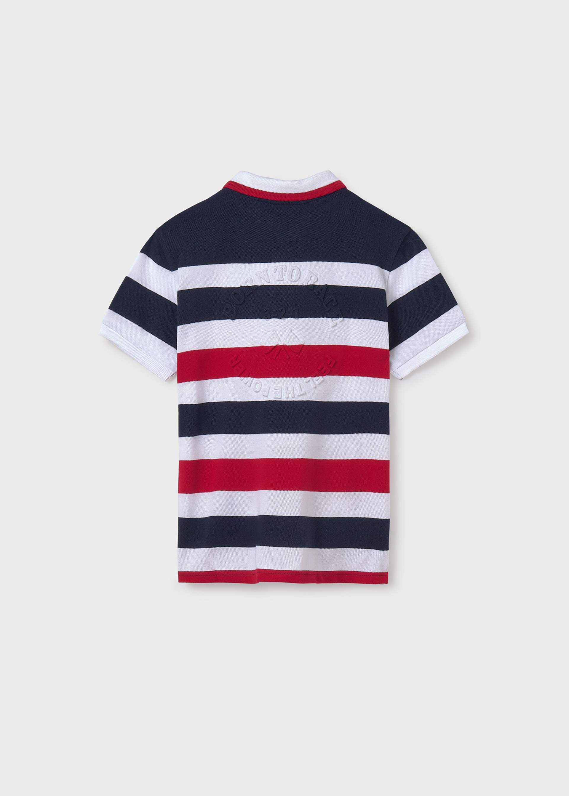 Boy pique striped polo shirt