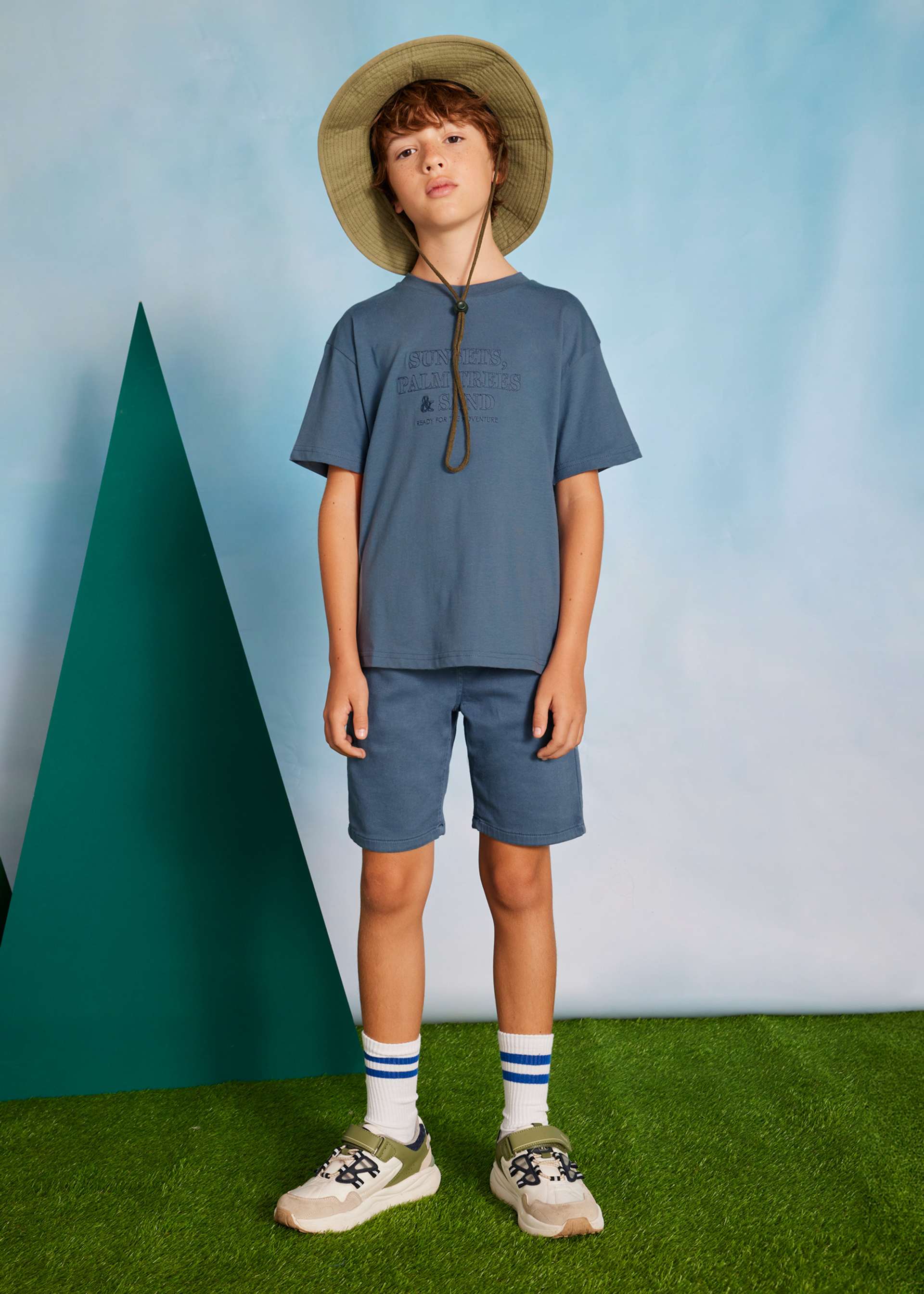 Boy embroidered text t-shirt Boy embroidered text t-shirt