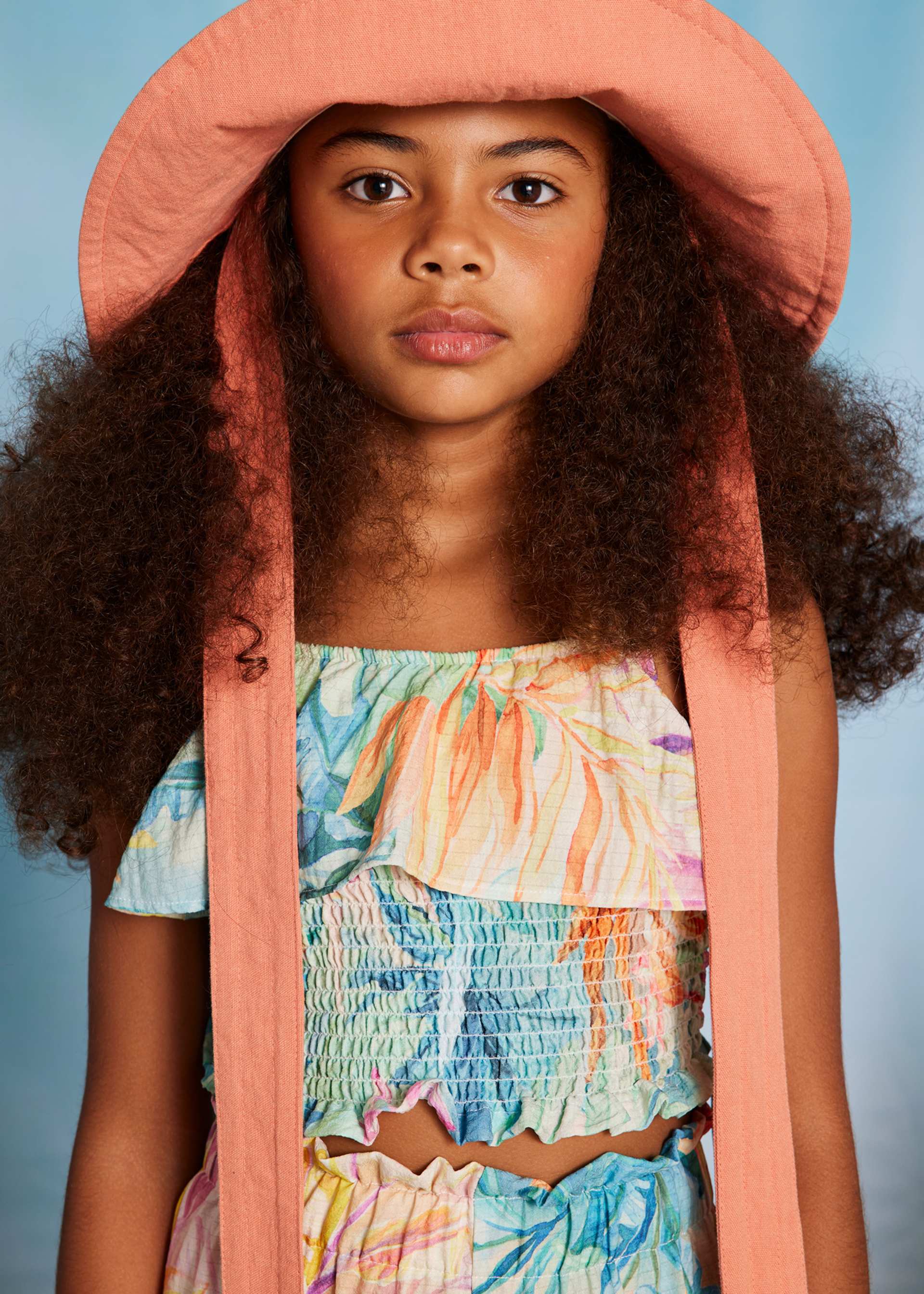 Ensemble pantalon imprimé et top fille