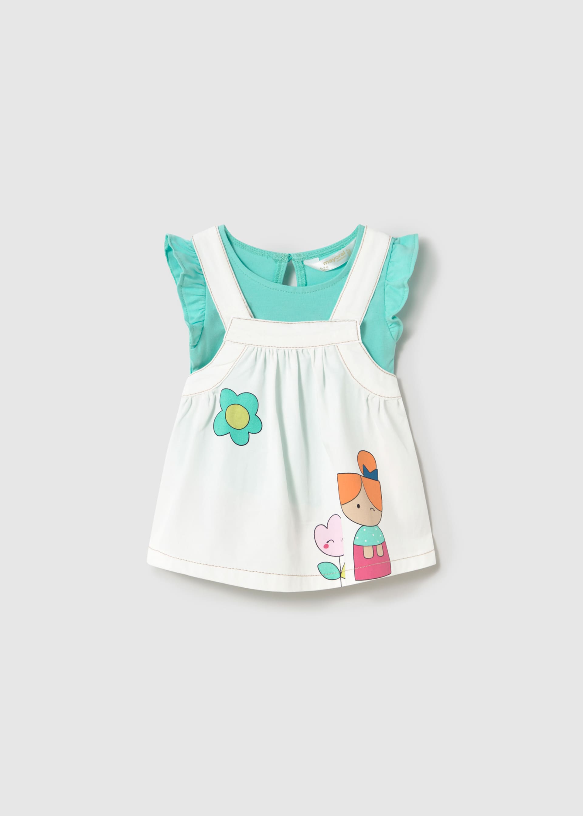 Set Latzrock und T-Shirt Neugeborene Mädchen