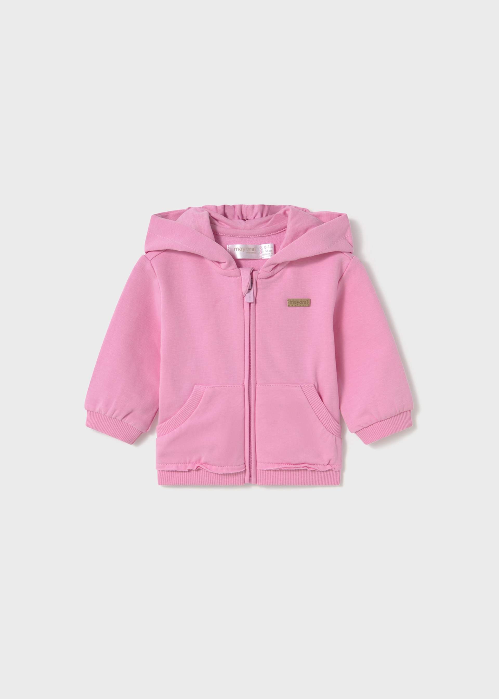 Newborn boy zip hooded jacket with ears