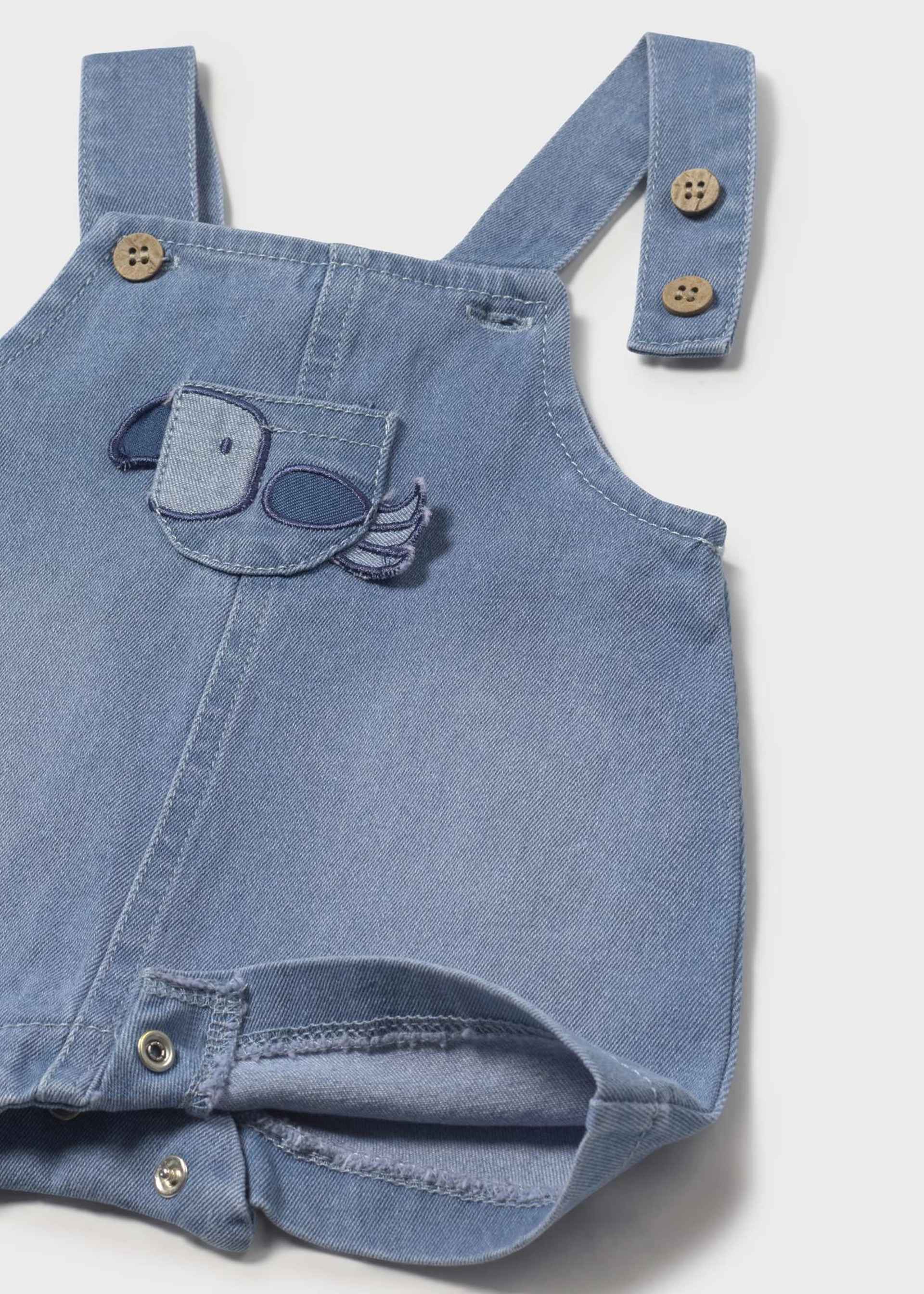 Salopette courte en denim nouveau-né Salopette courte en denim nouveau-né