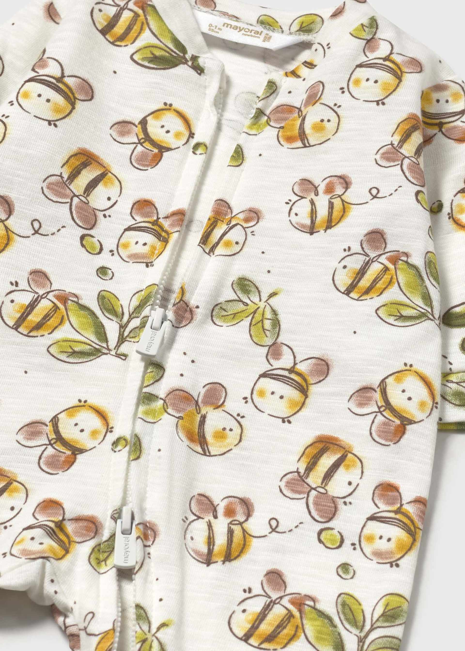 Newborn boy removable foot sleepsuit