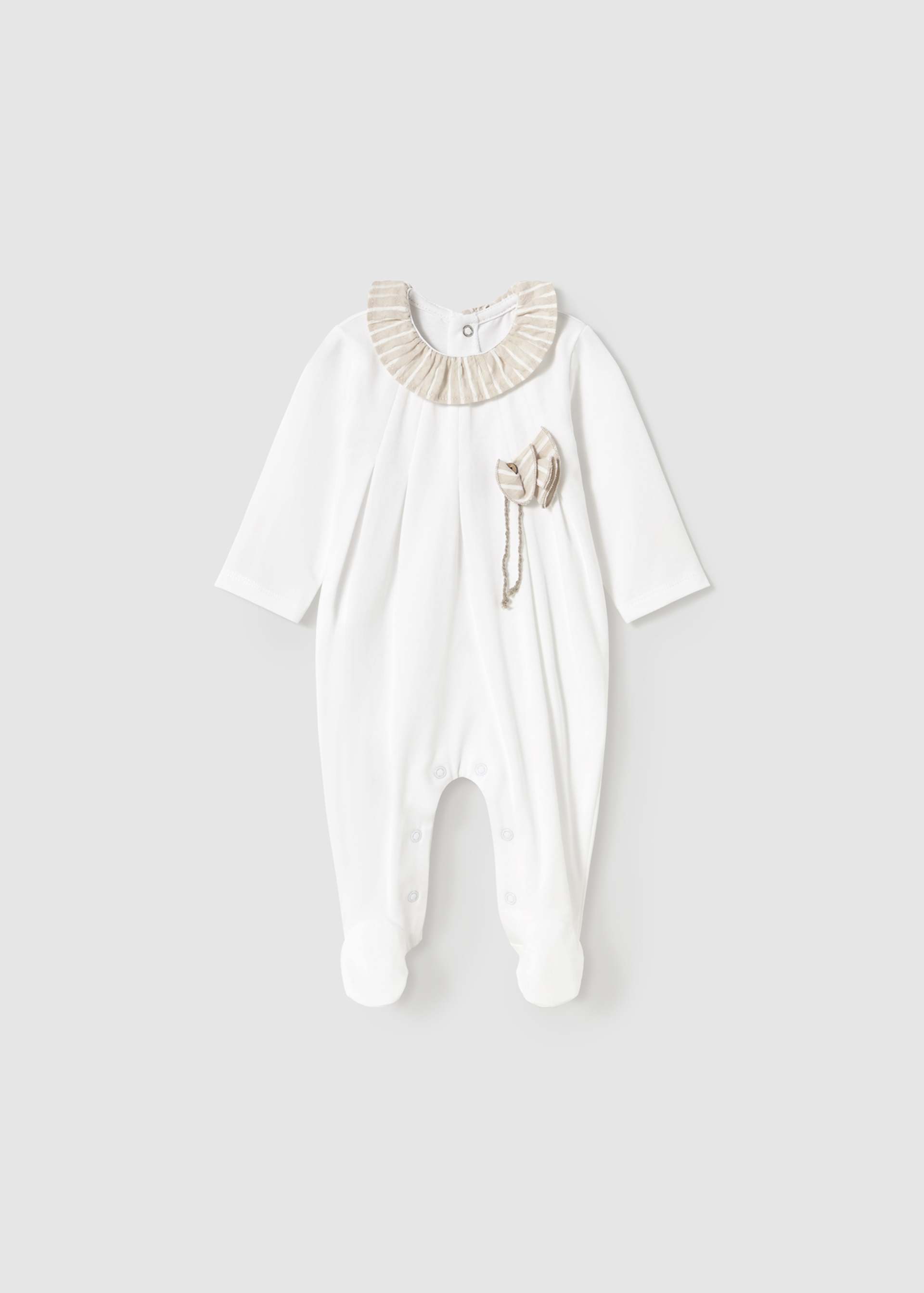 Newborn girl stripe detail romper