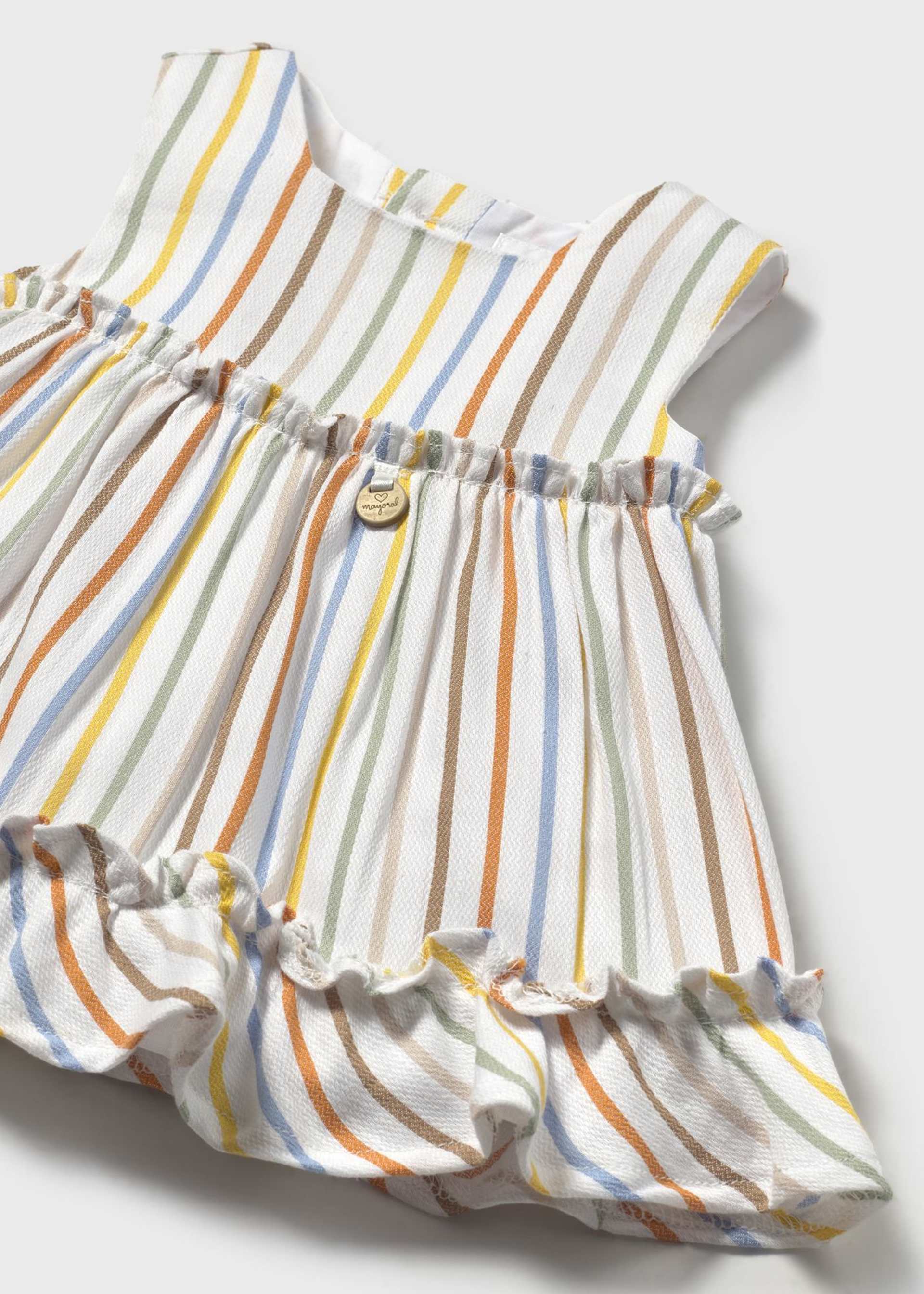 Kleid mit Windelhöschen gestreift Neugeborene Mädchen