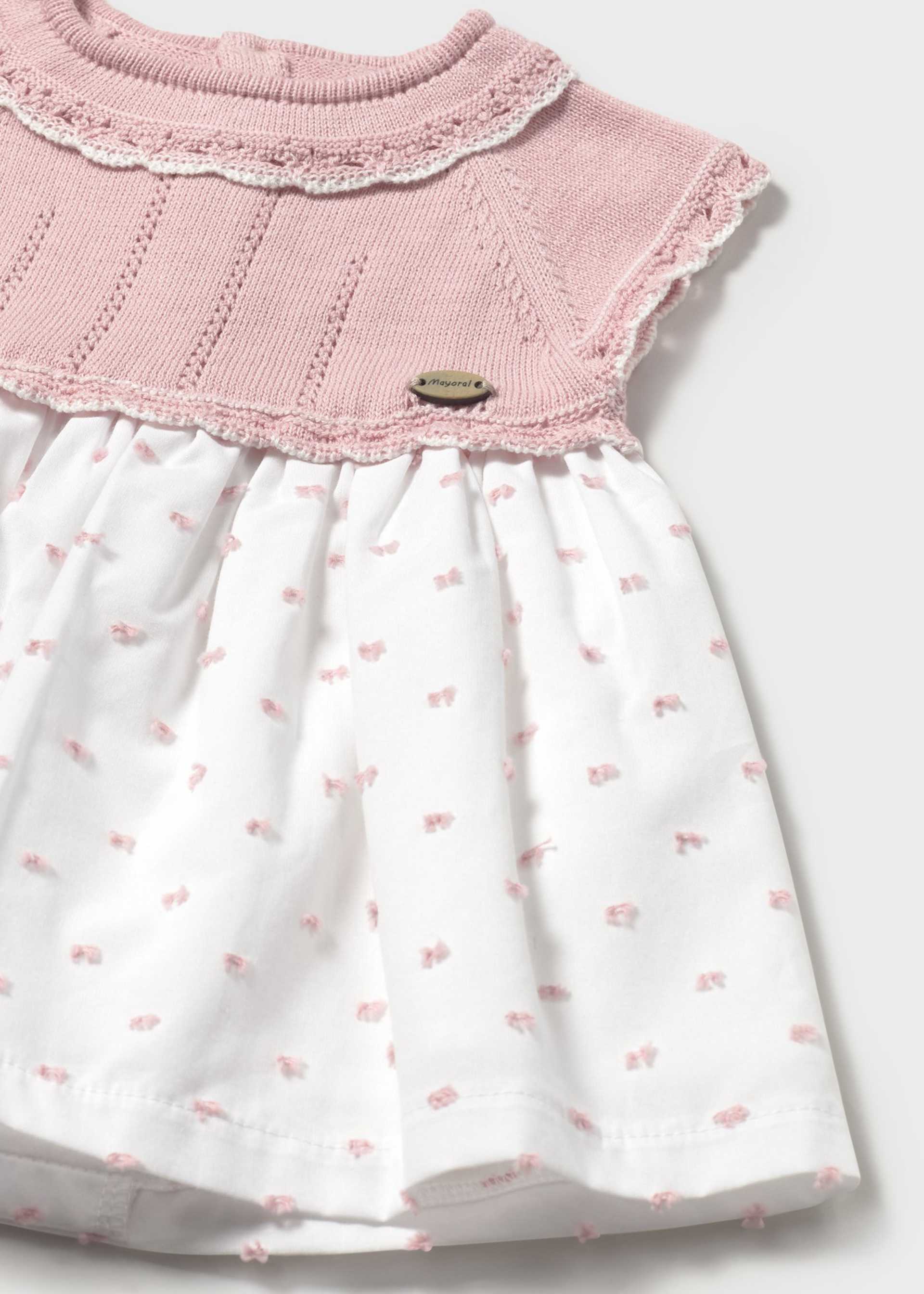 Vestido combinado tricot recién nacida Vestido combinado tricot recién nacida