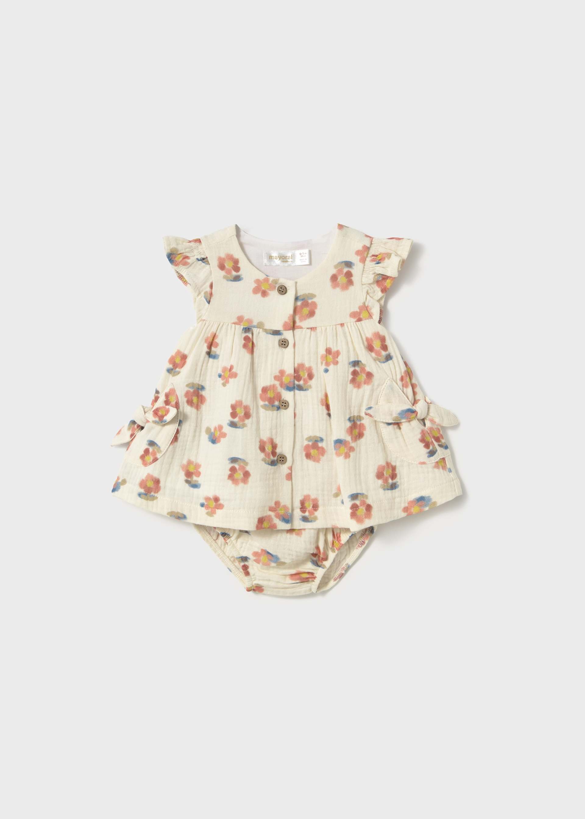 Newborn Button Dress with Bloomers Newborn Button Dress with Bloomers