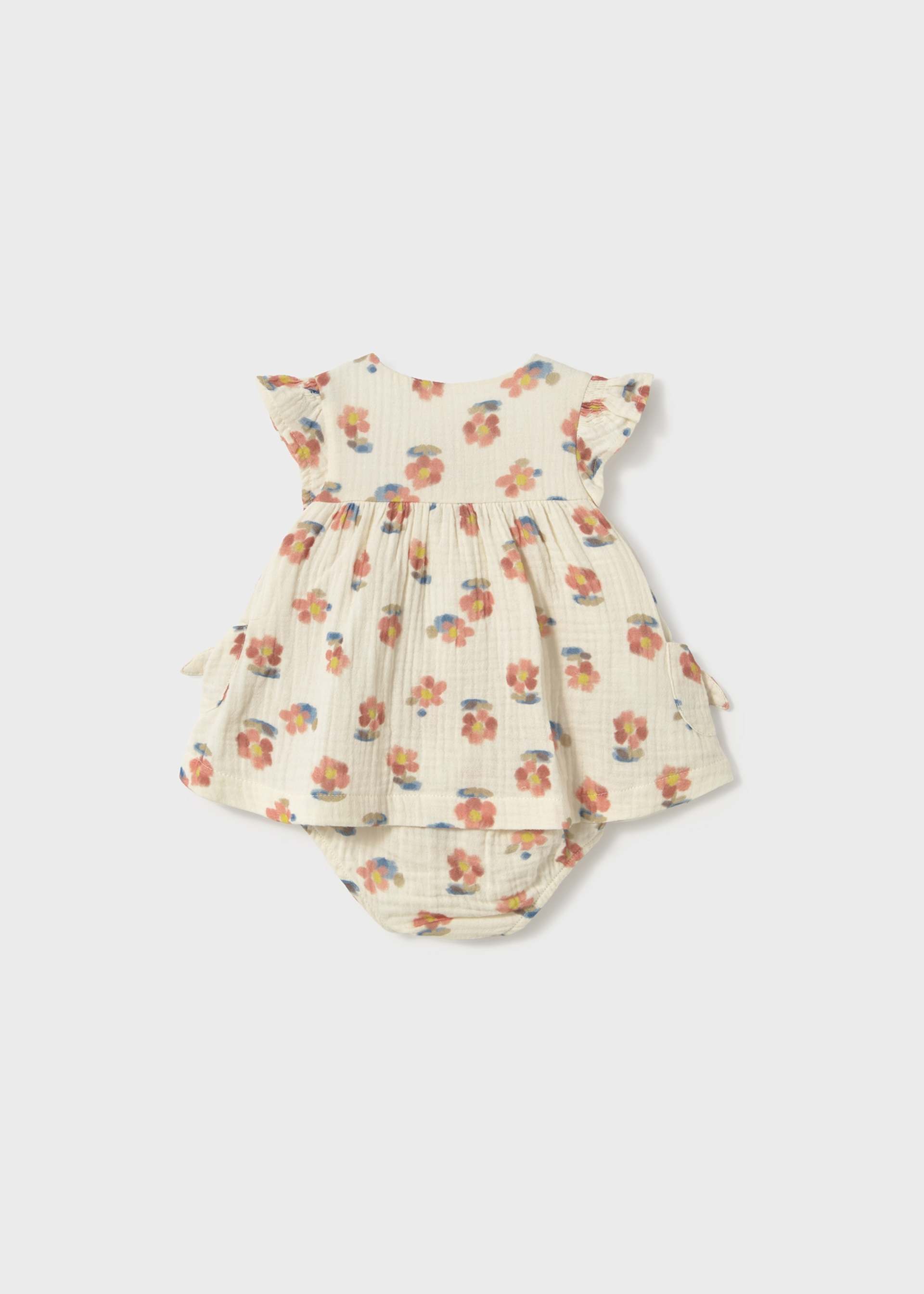 Newborn girl button down dress with nappy cover Newborn girl button down dress with nappy cover