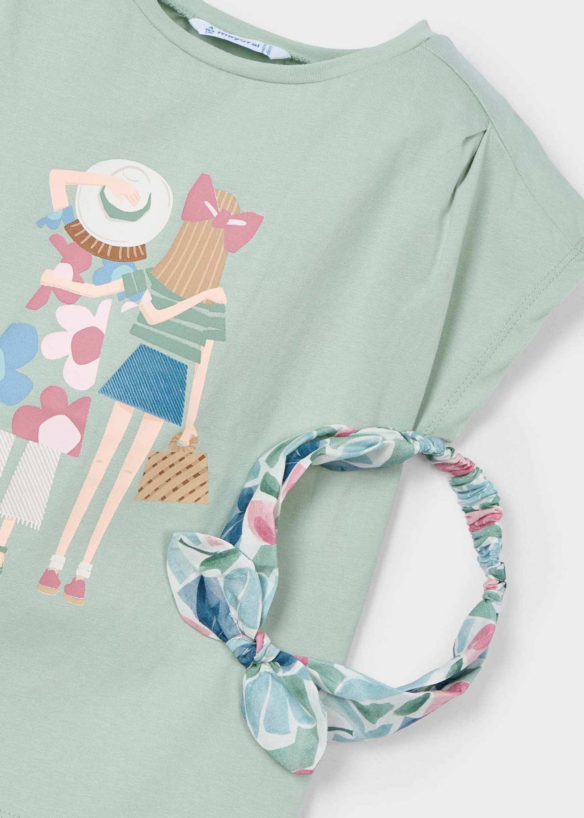 Girl print top with headband