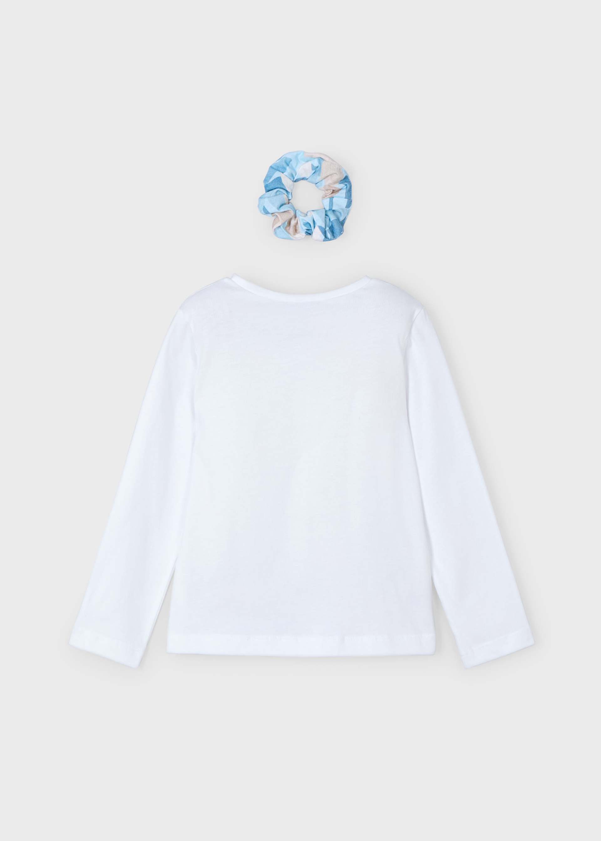 Camiseta manga larga con coletero niña Camiseta manga larga con coletero niña