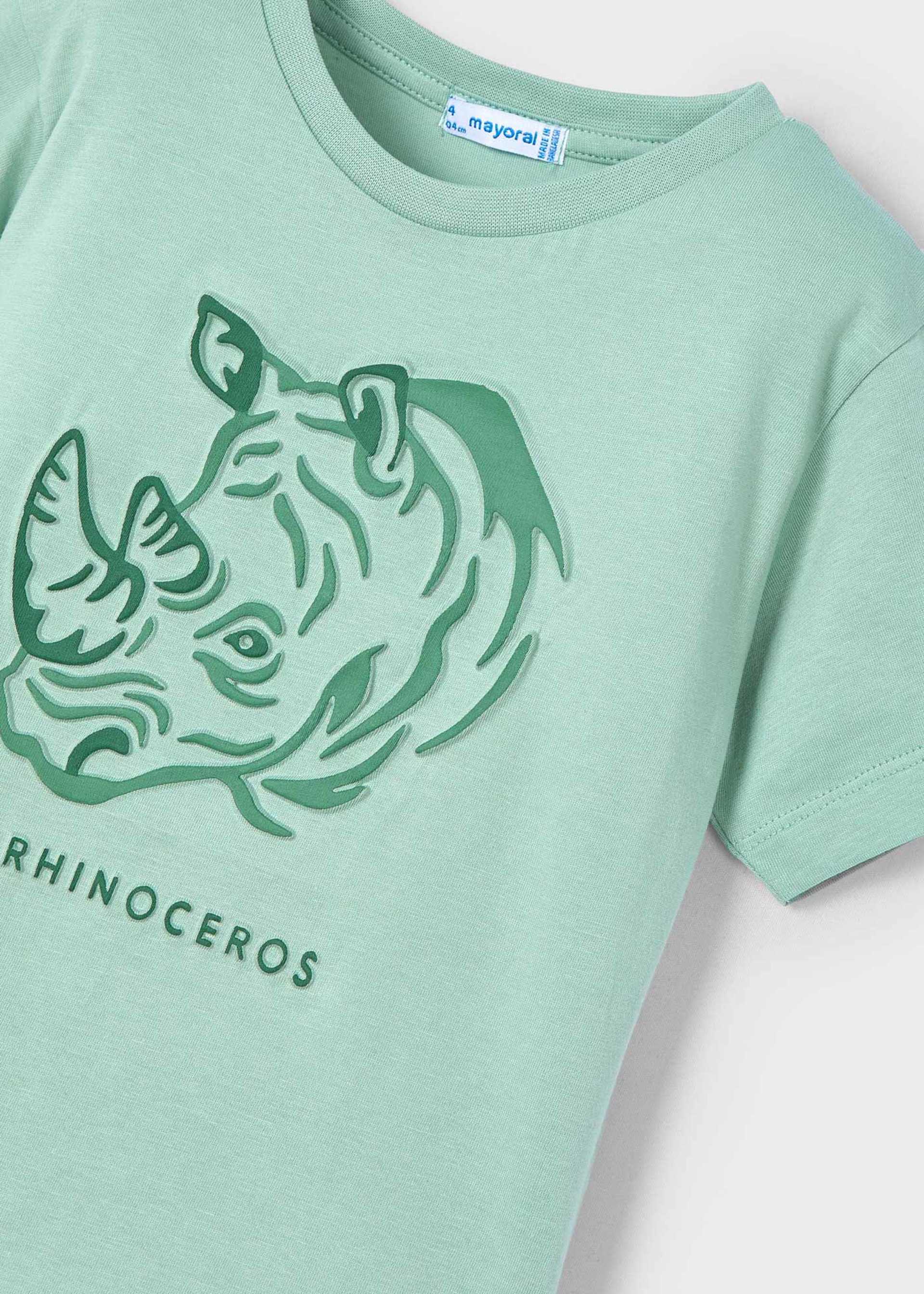 T-shirt rinoceronte relevo menino