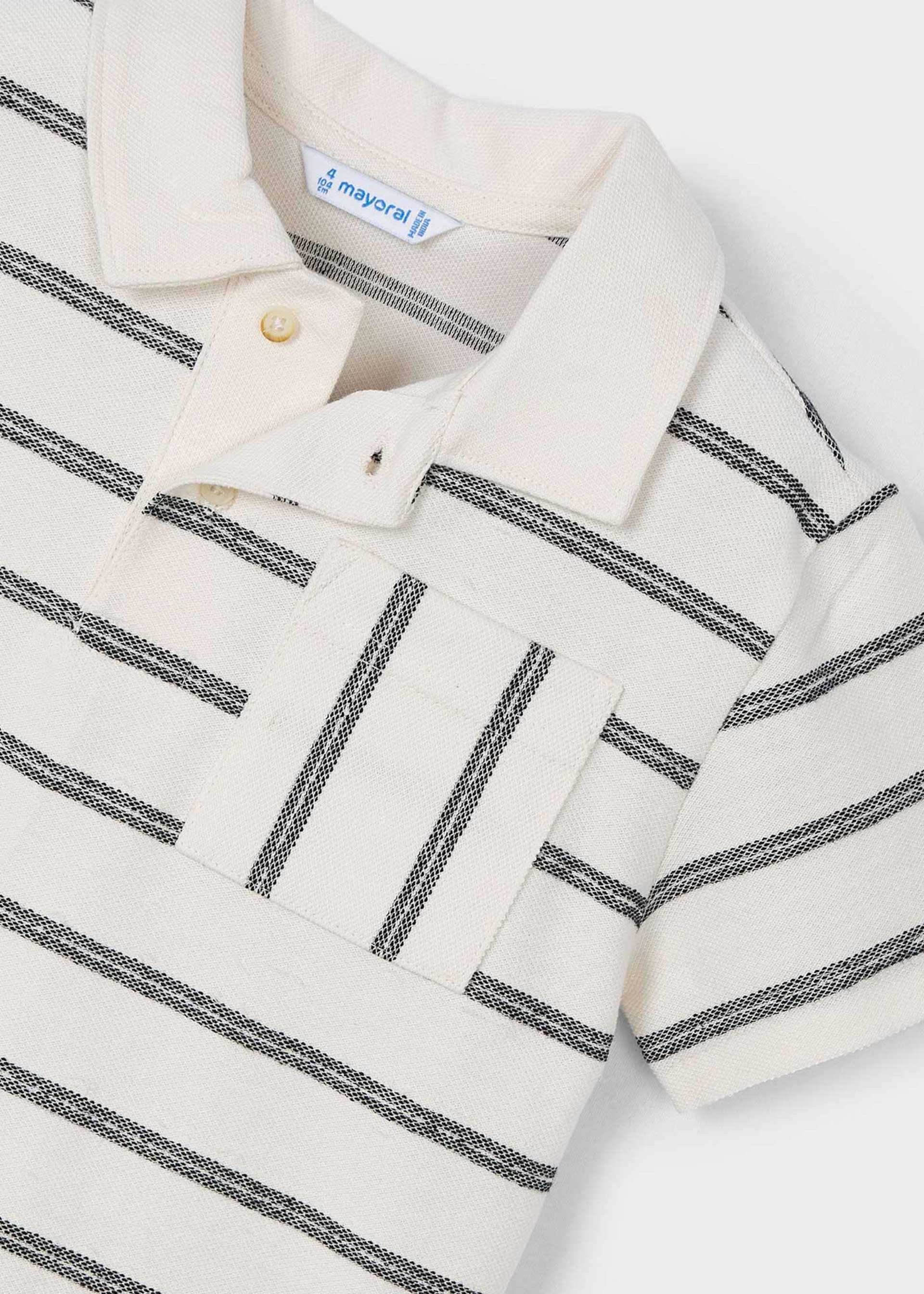 Poloshirt Brusttasche gestreift Jungen