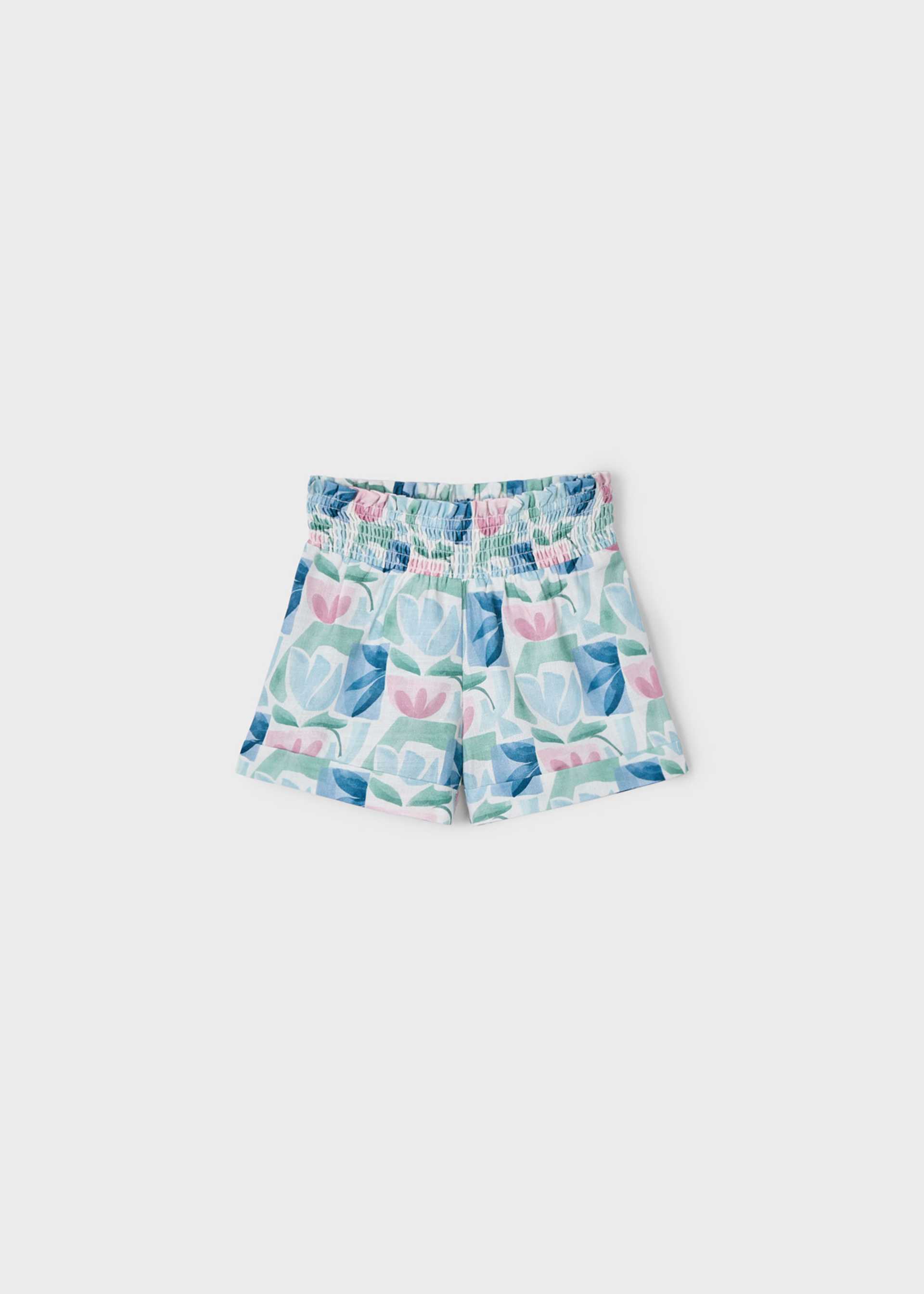 Girl geometric flower shorts