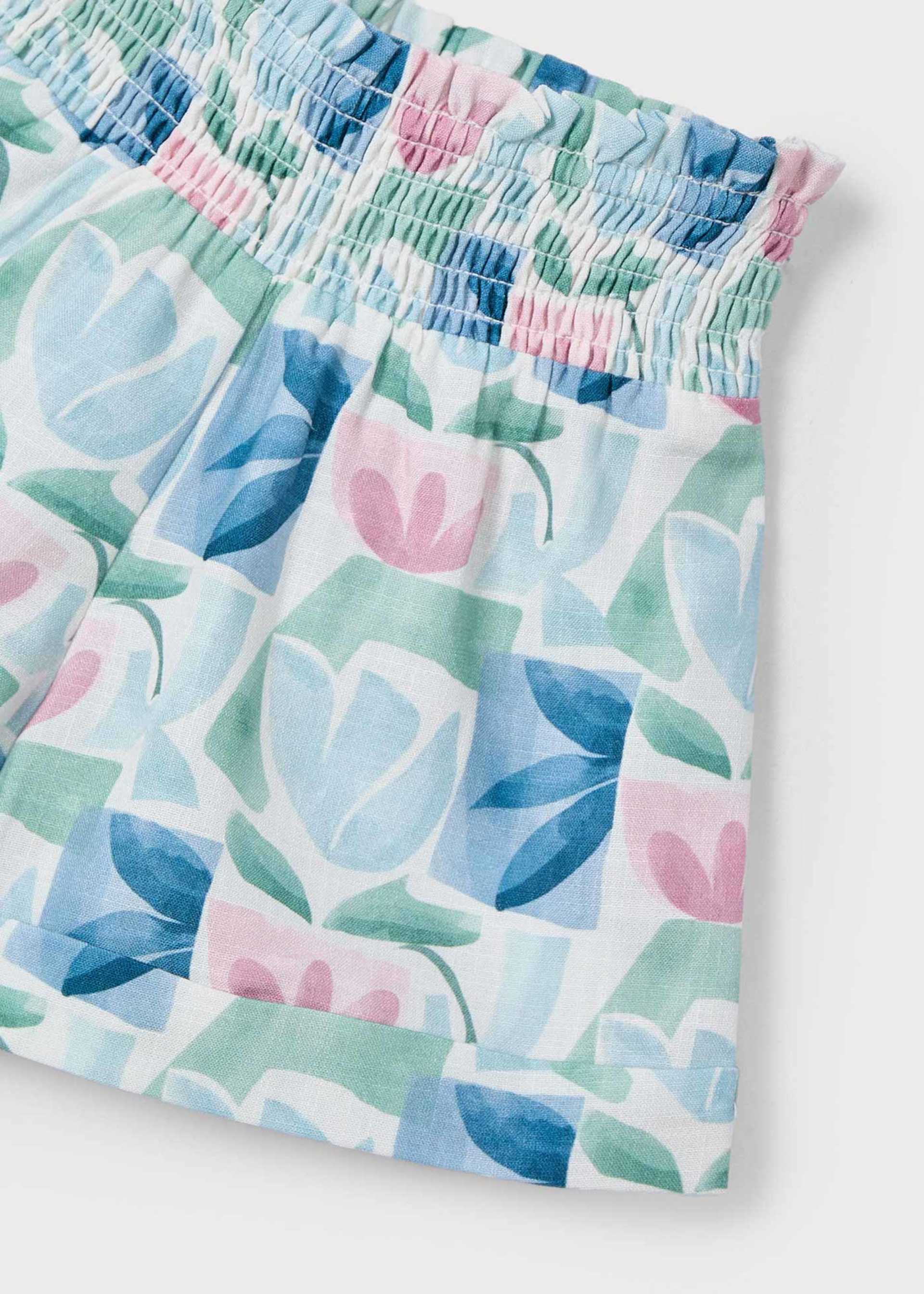 Girl geometric flower shorts