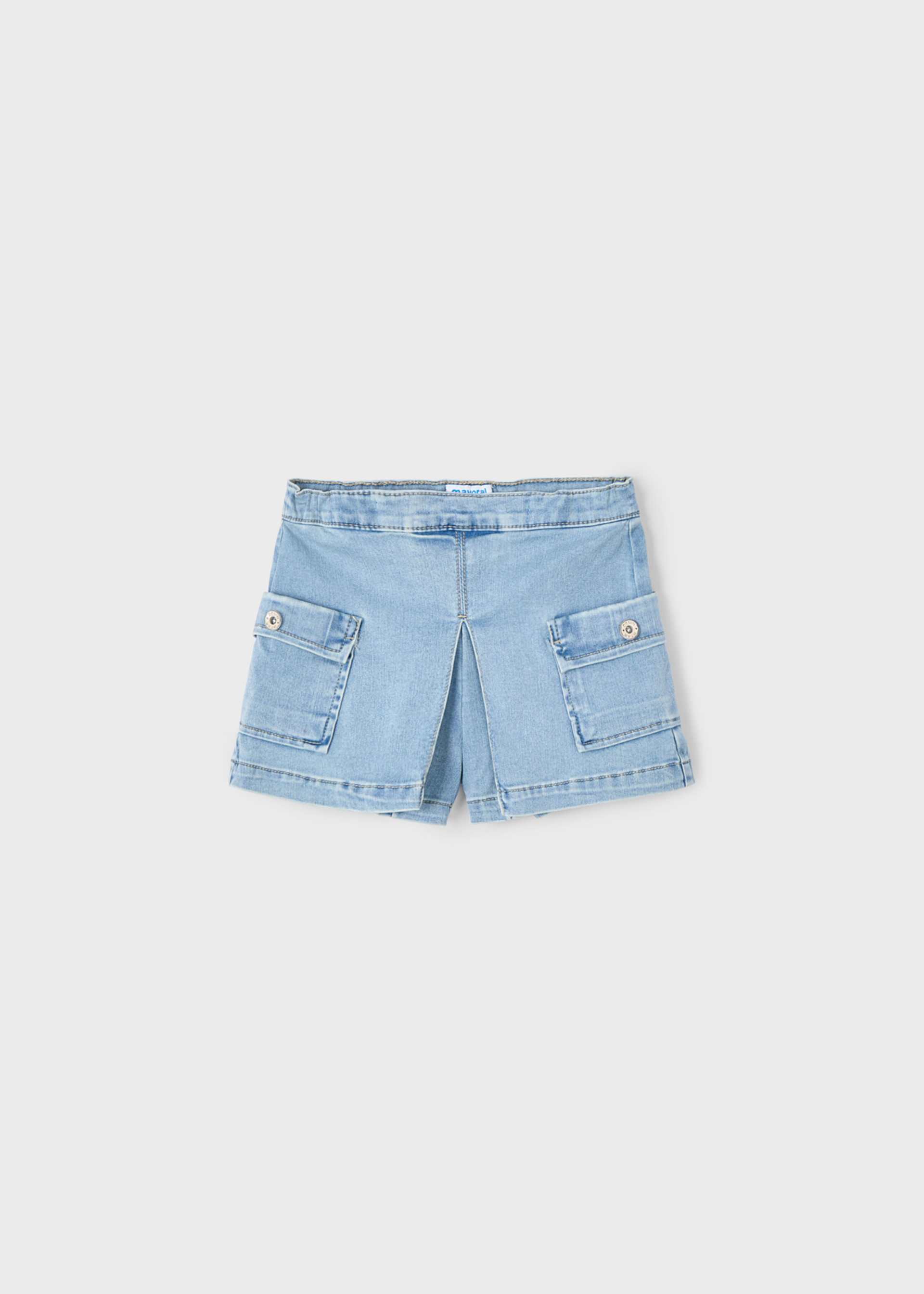 Short de mezclilla cargo niña