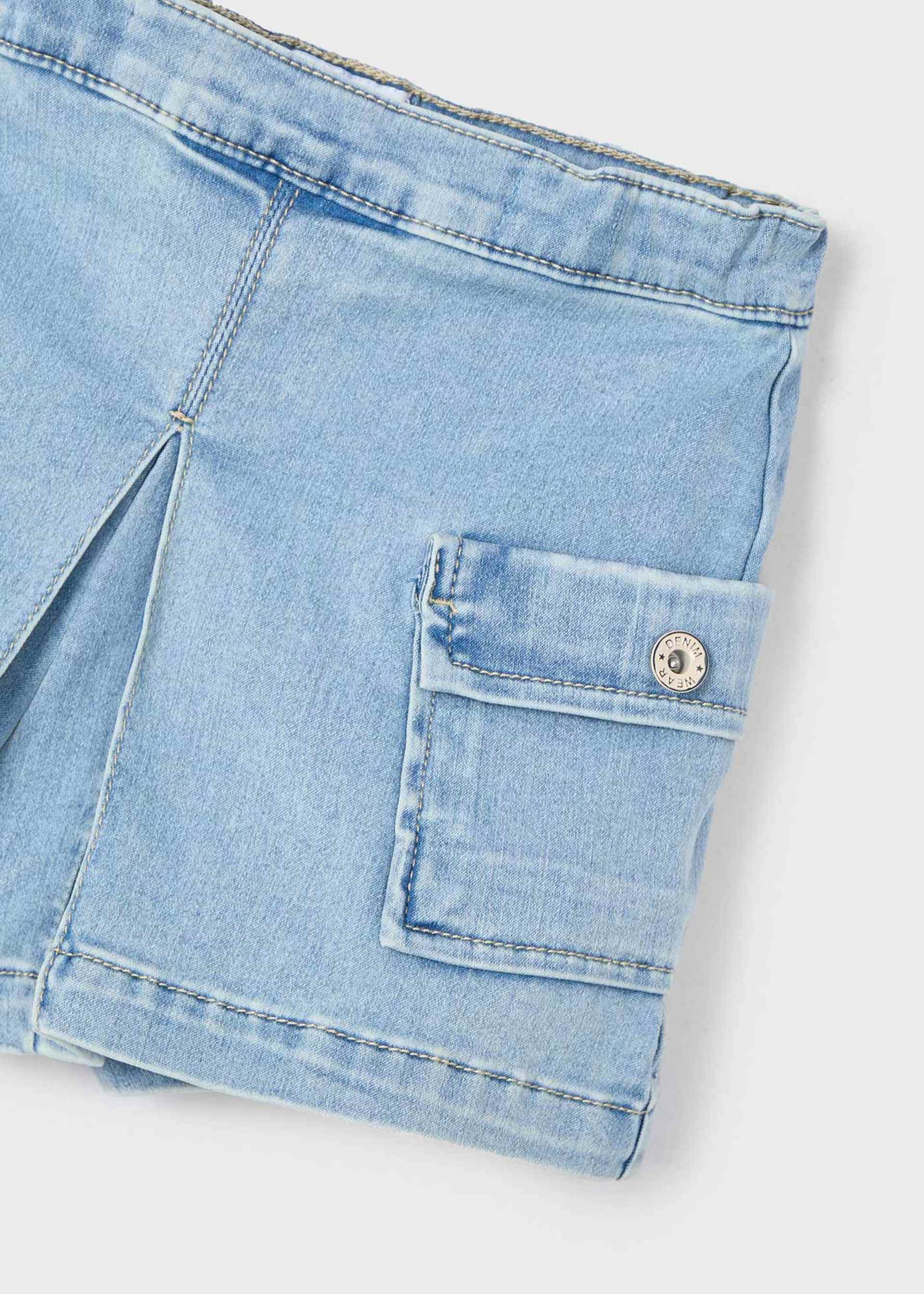 Short de mezclilla cargo niña