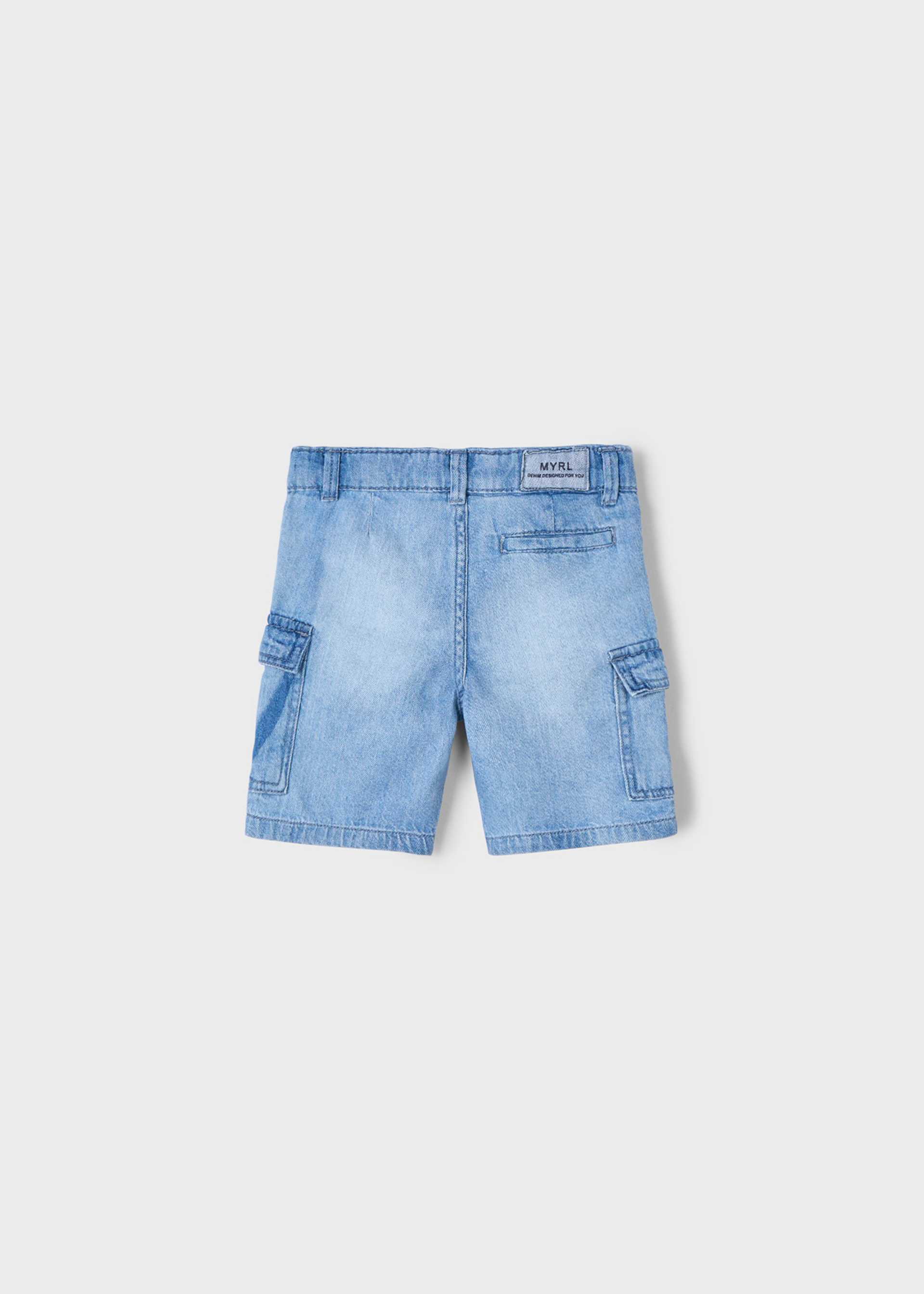 Boy denim cargo shorts