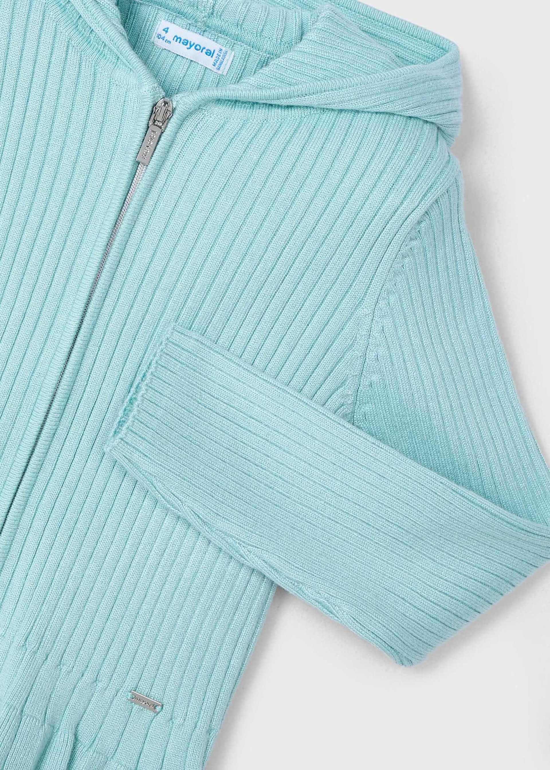 Bluza dzianinowa z kapturem dla dziewczynki Bluza dzianinowa z kapturem dla dziewczynki