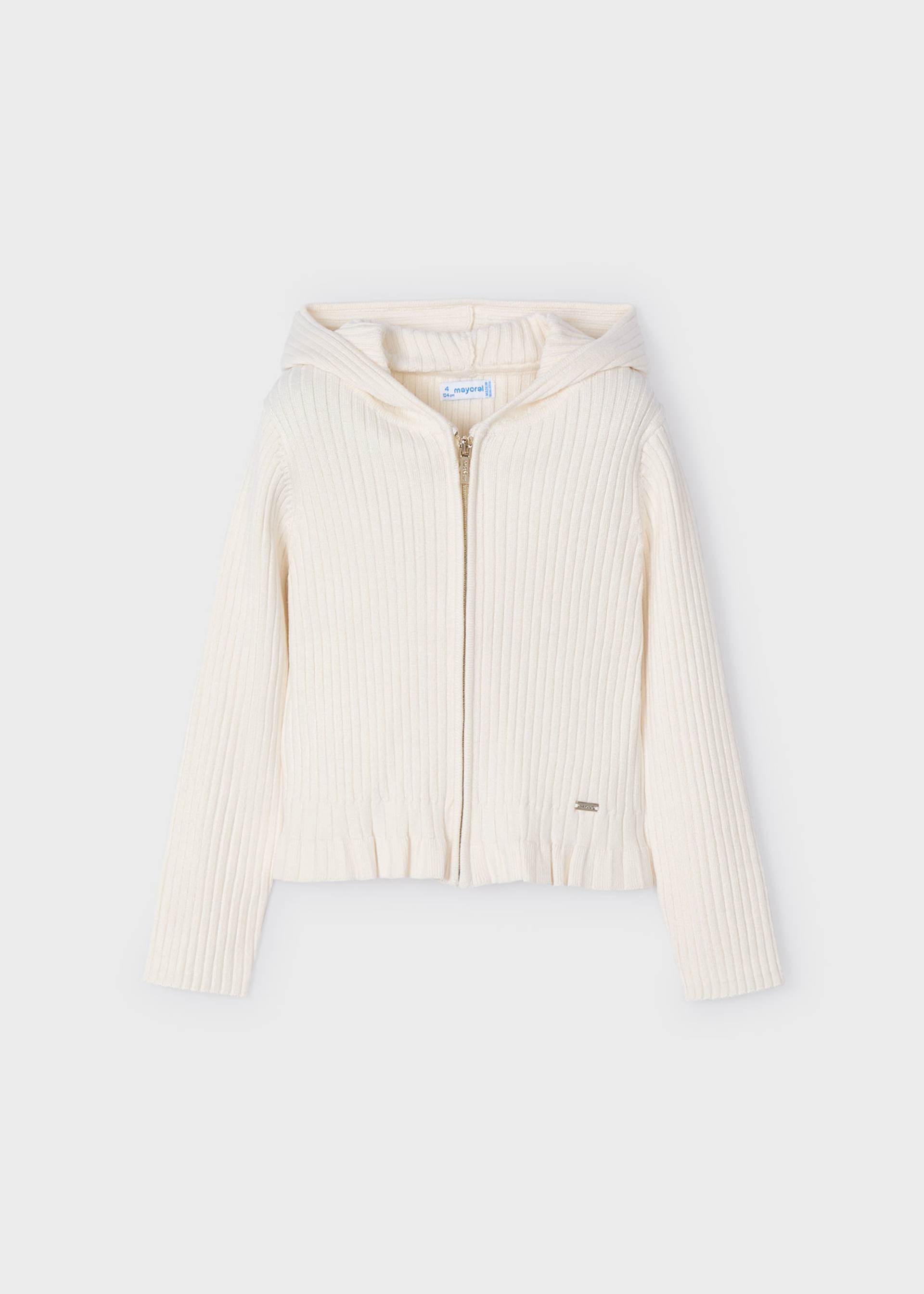 Jacheta gluga tricot fetita