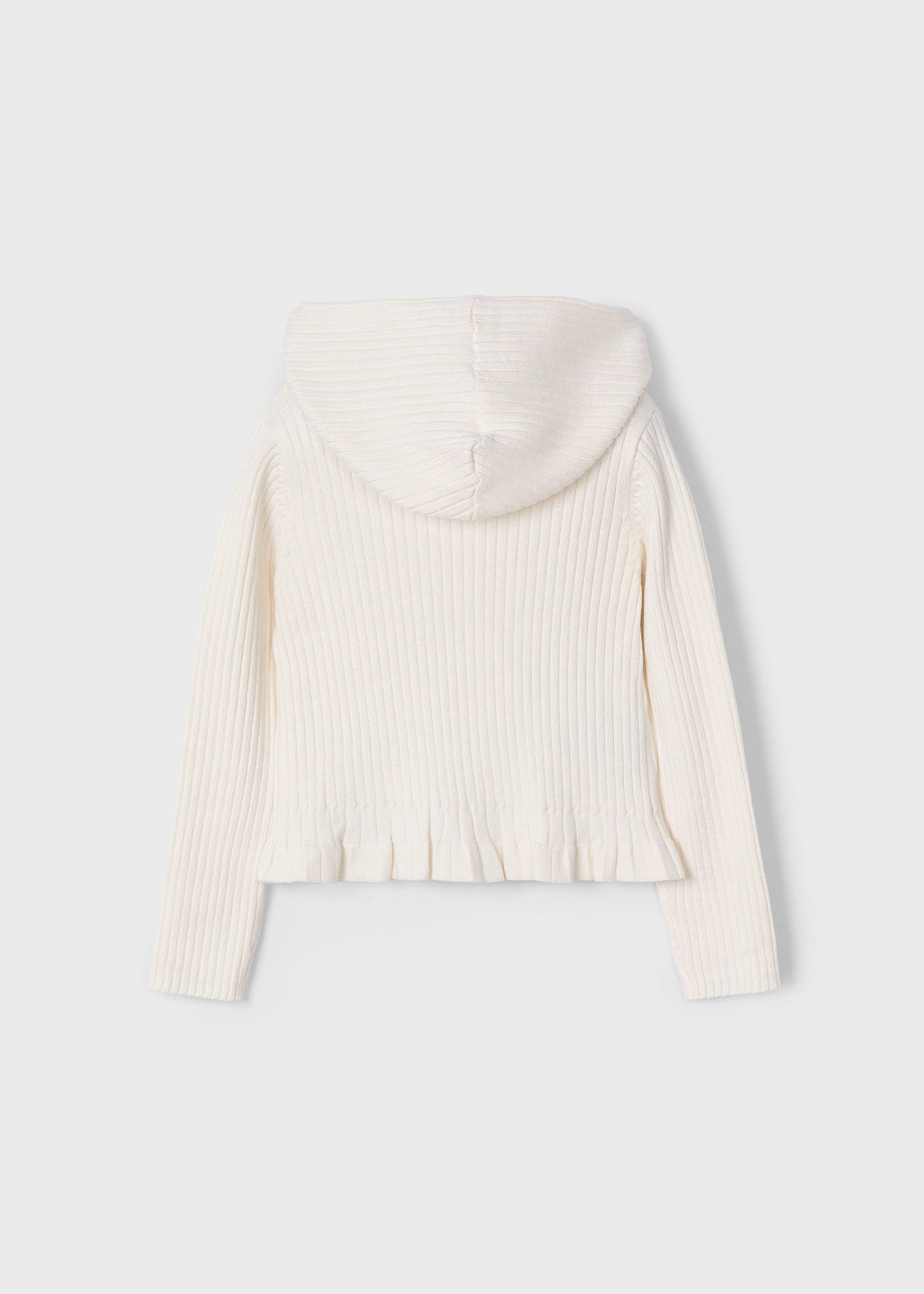 Suéter capucha tricot niña