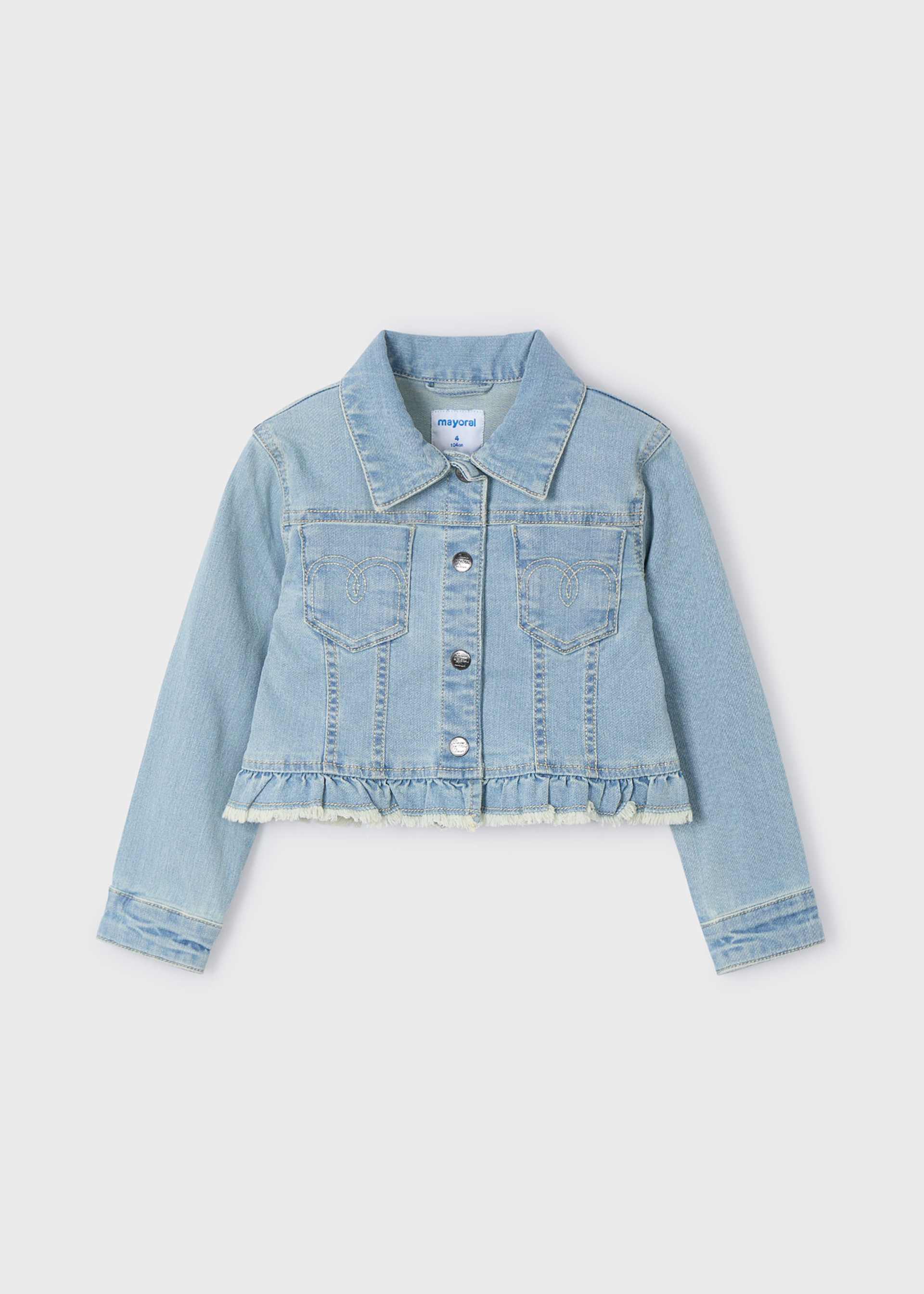 Veste en jean avec ourlet à volants fille