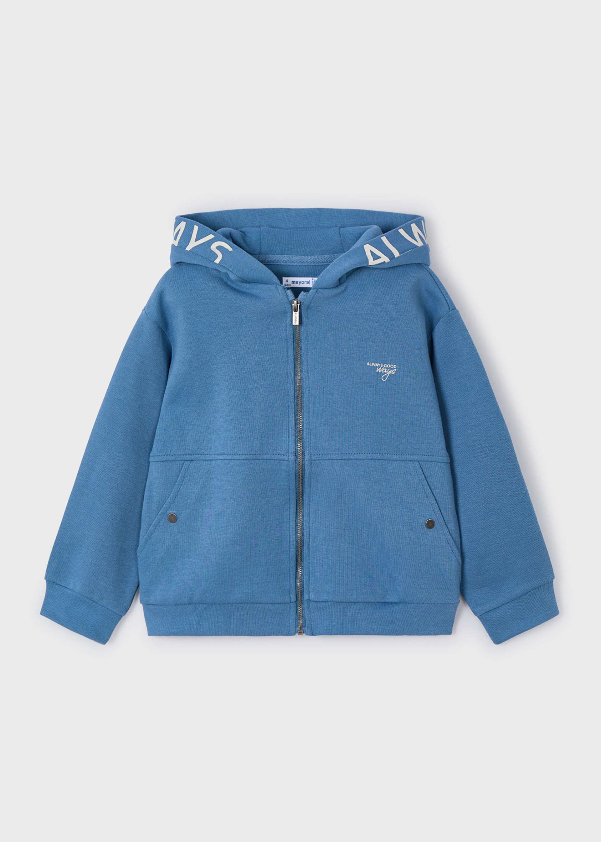 Boy text hood zip hoodie