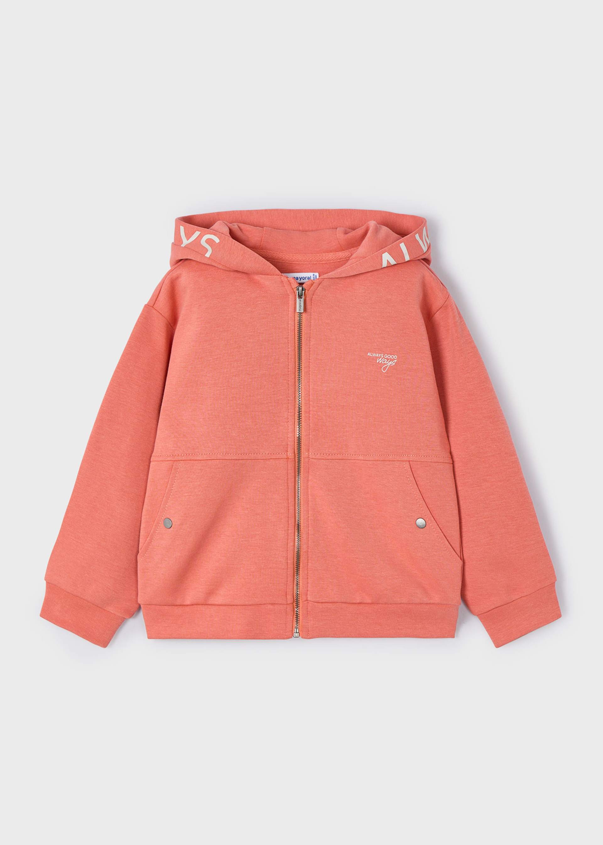 Boy text hood zip hoodie