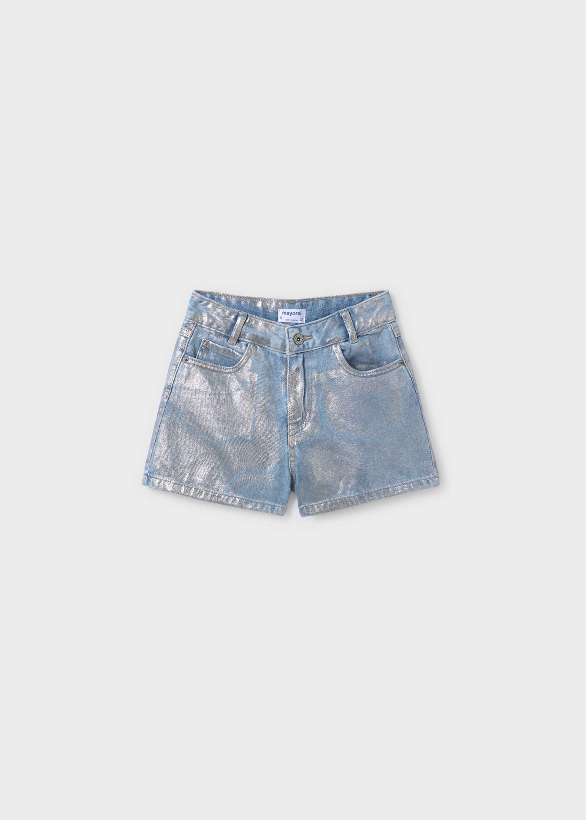 Short en denim à taille haute fille