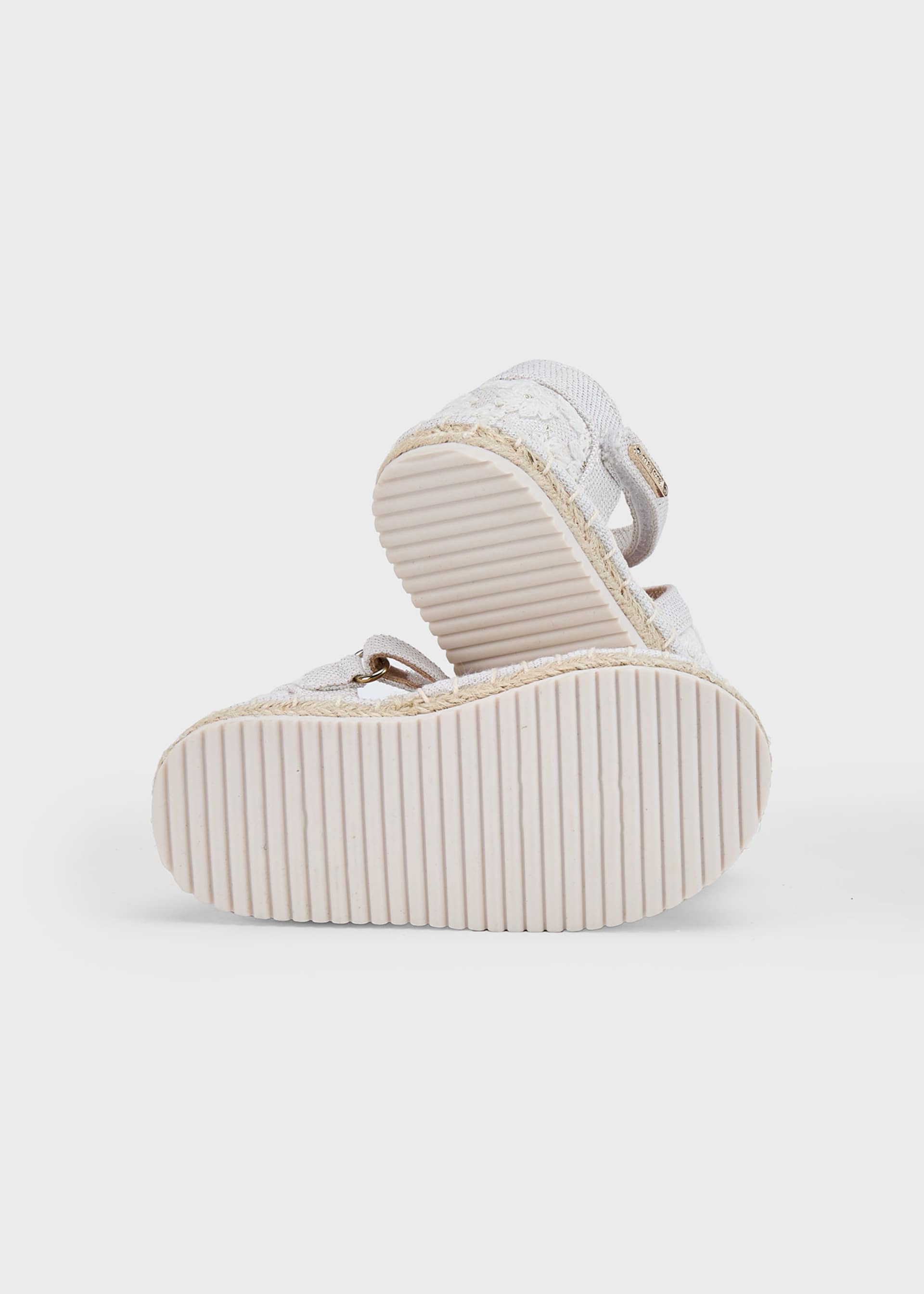 Espadrilles metallisiert Blumen Baby