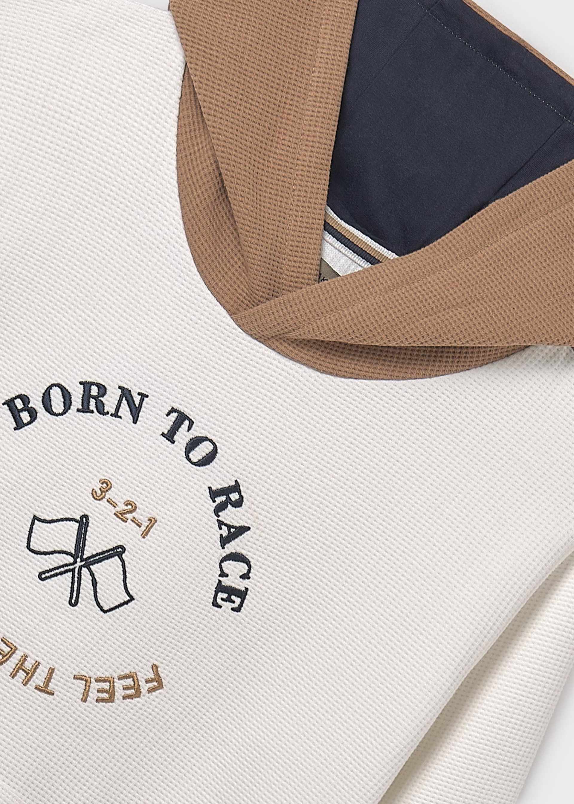 Boy embroidered structured hoodie