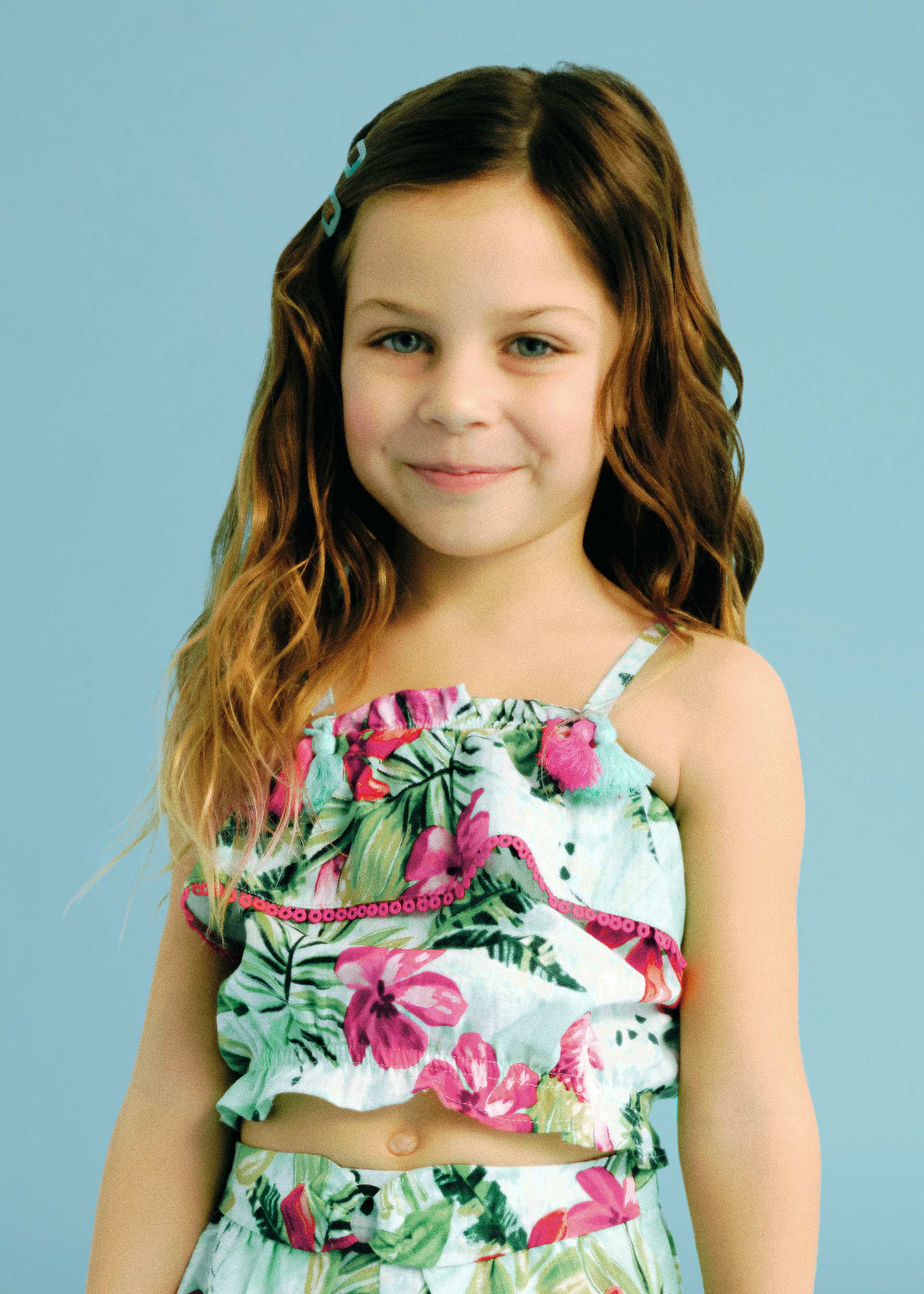 Top estampado volante niña