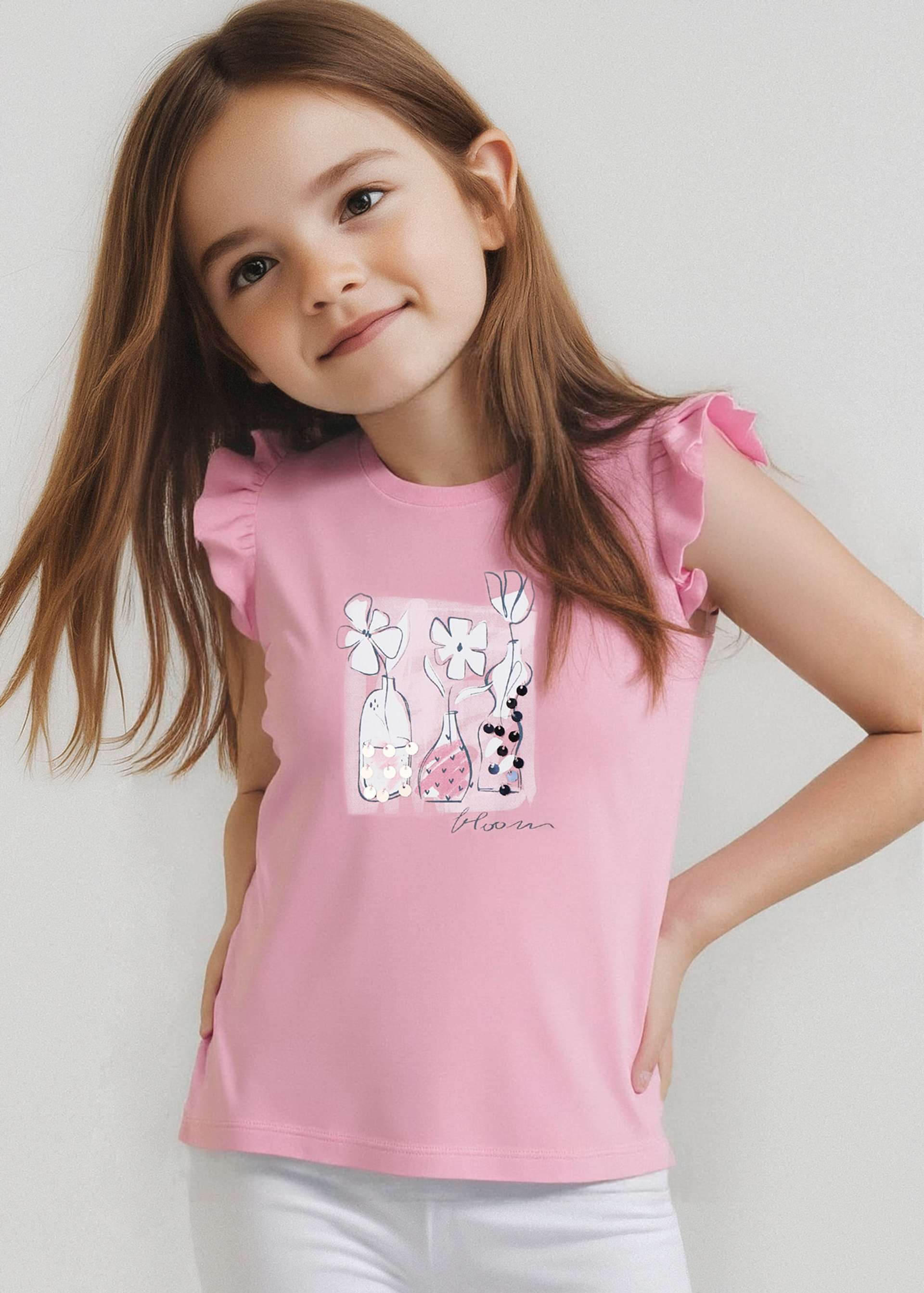 Girl T-Shirt with Applique Girl T-Shirt with Applique