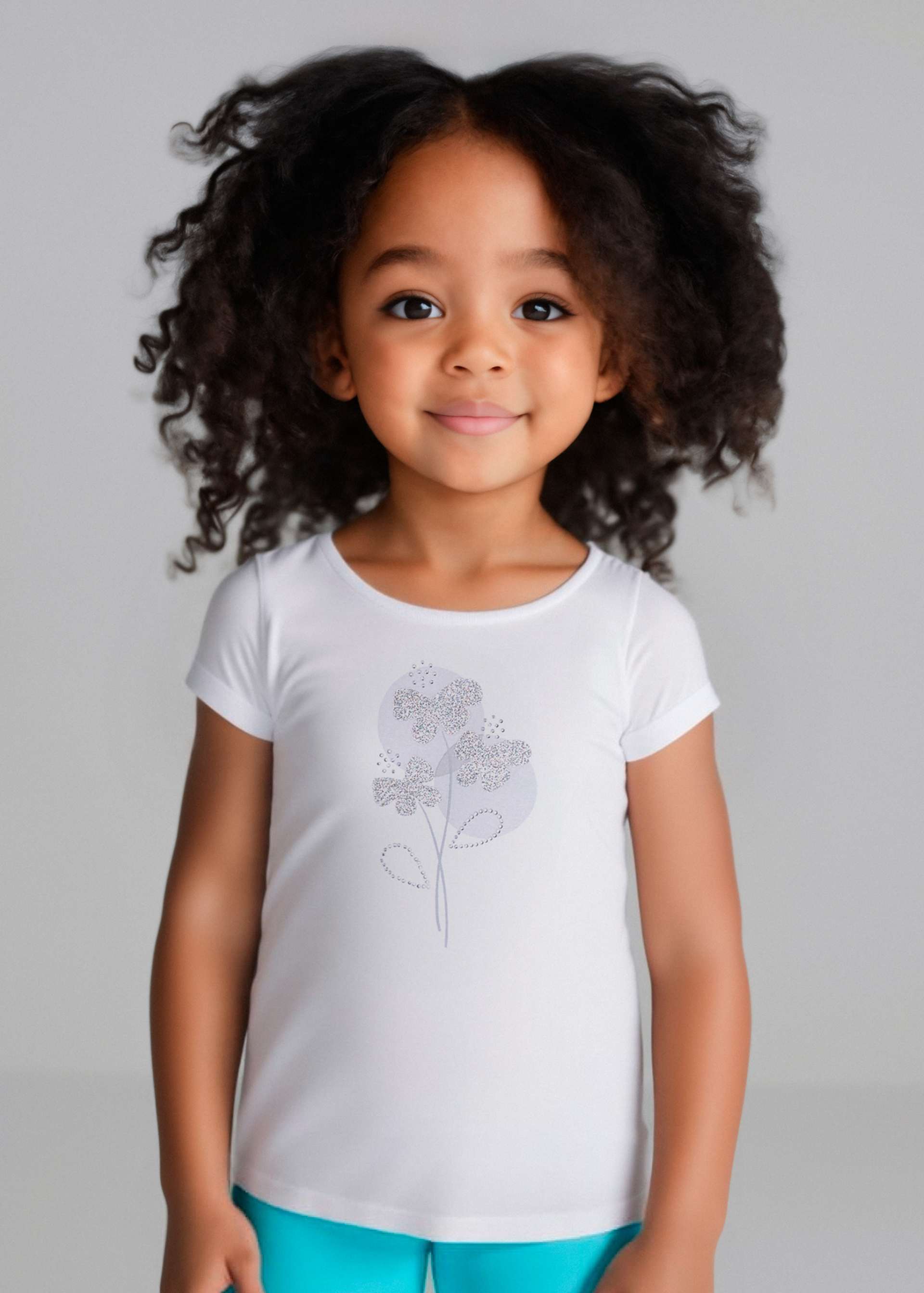 Playera básica flores niña