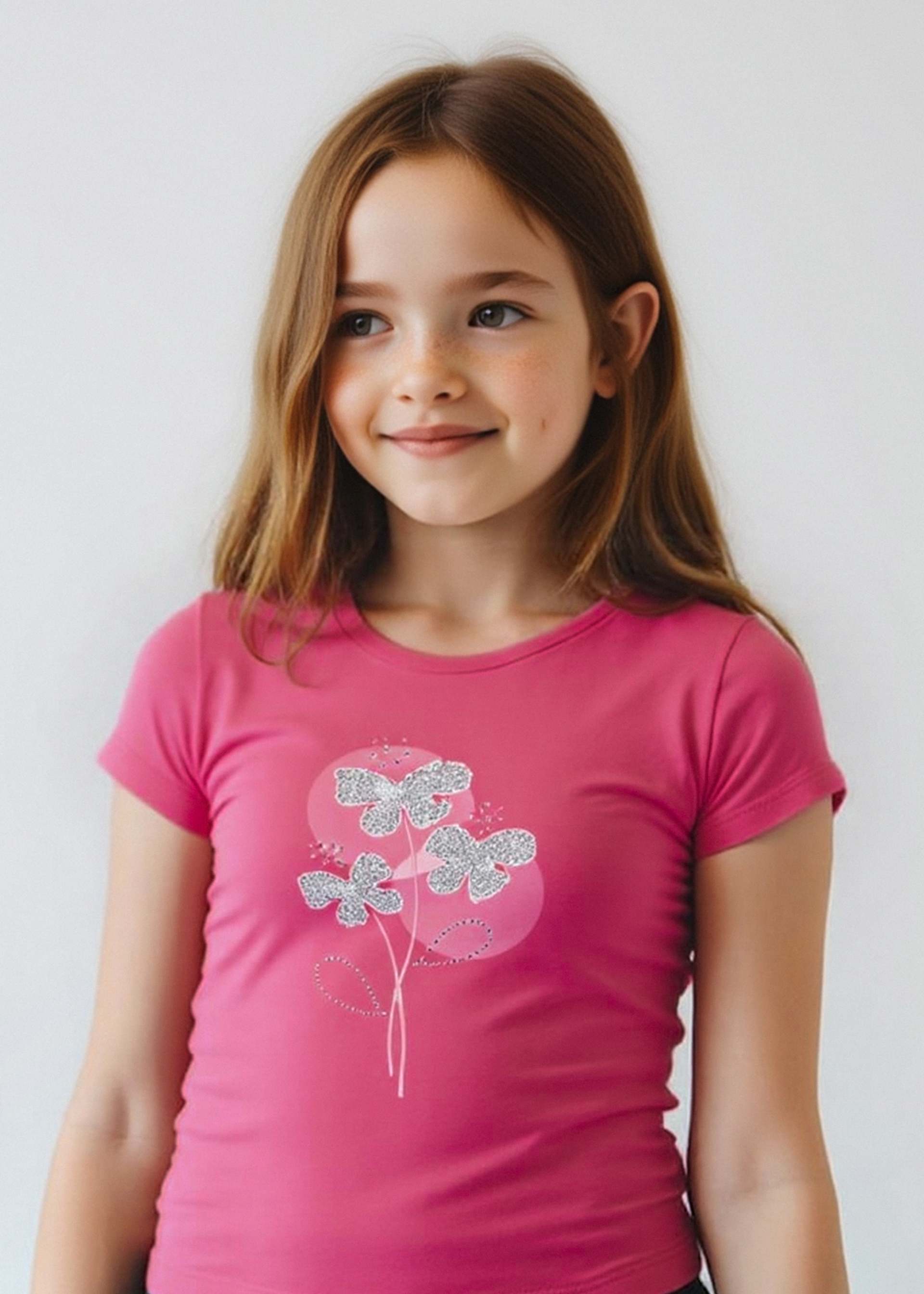 T-Shirt basic Blumen Mädchen T-Shirt basic Blumen Mädchen