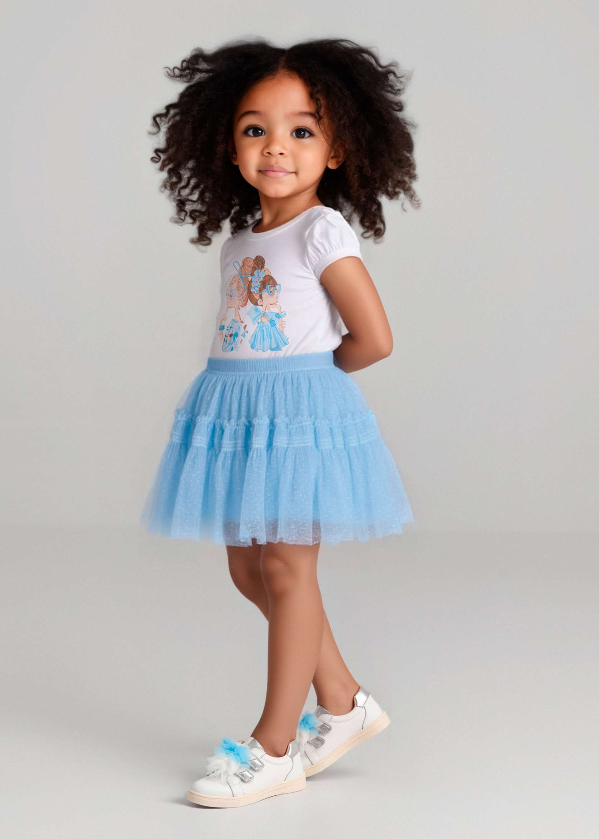 Gonna tulle plumetis bambina