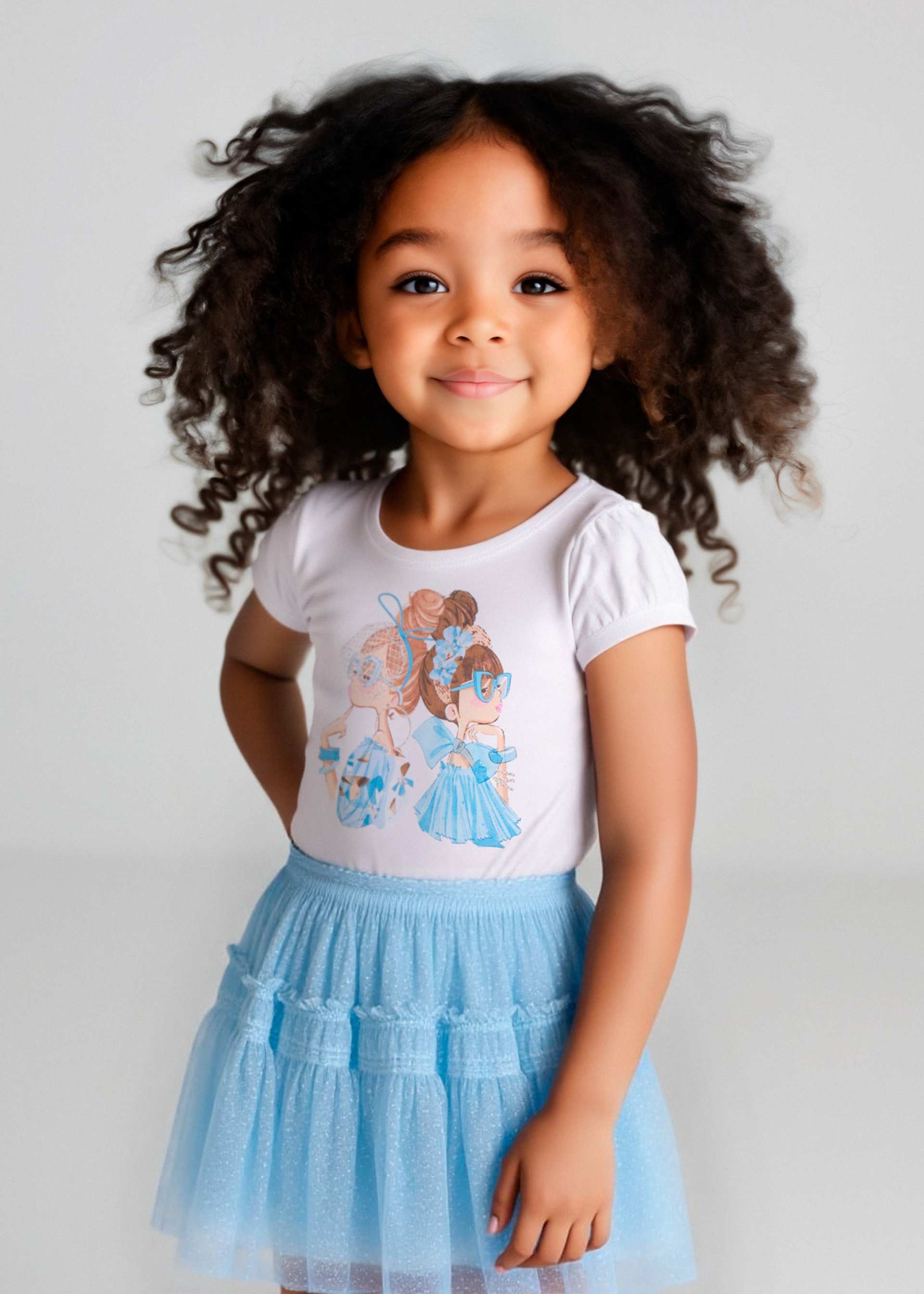 Gonna tulle plumetis bambina