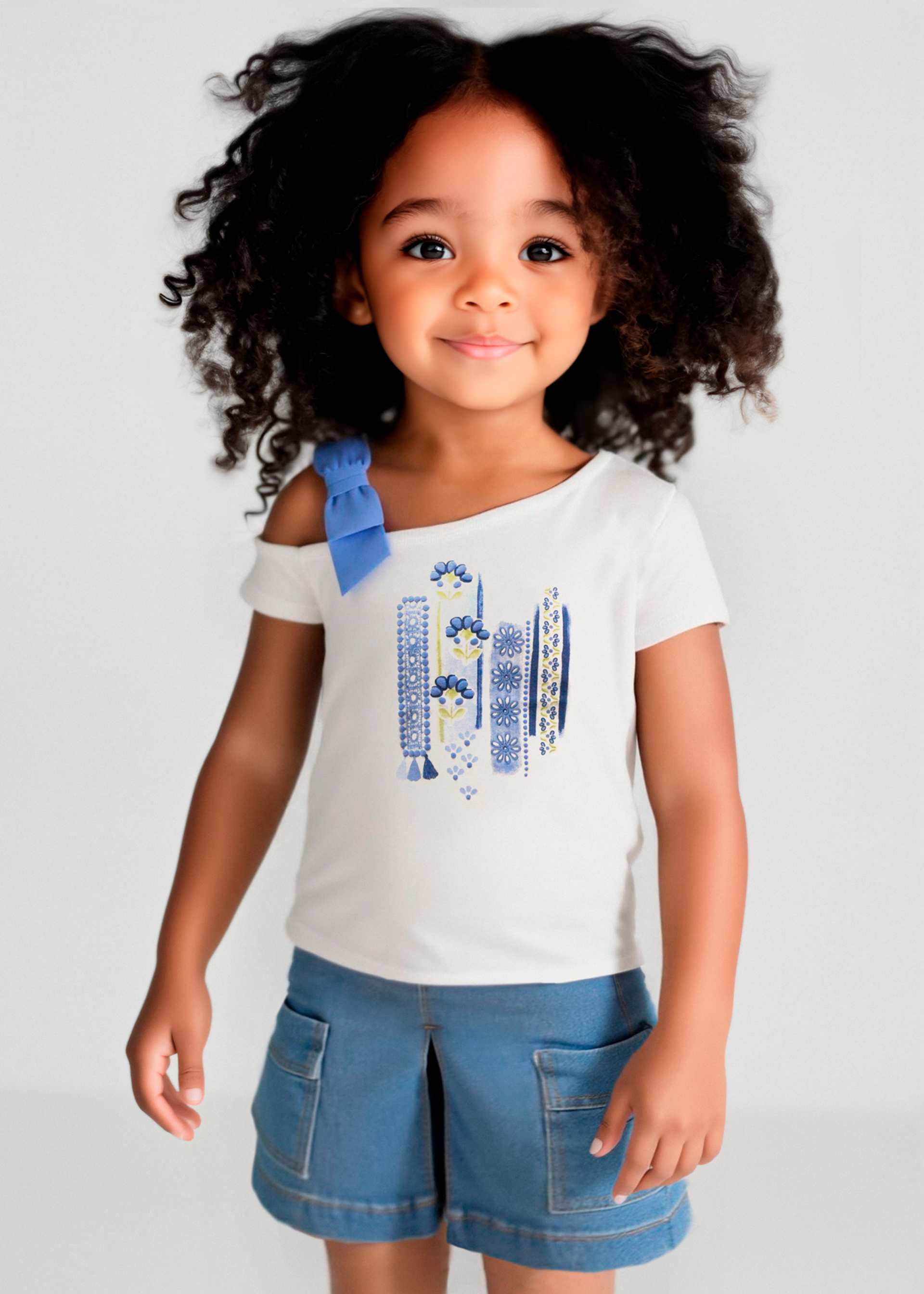 Pantalón corto vaquero cargo niña
