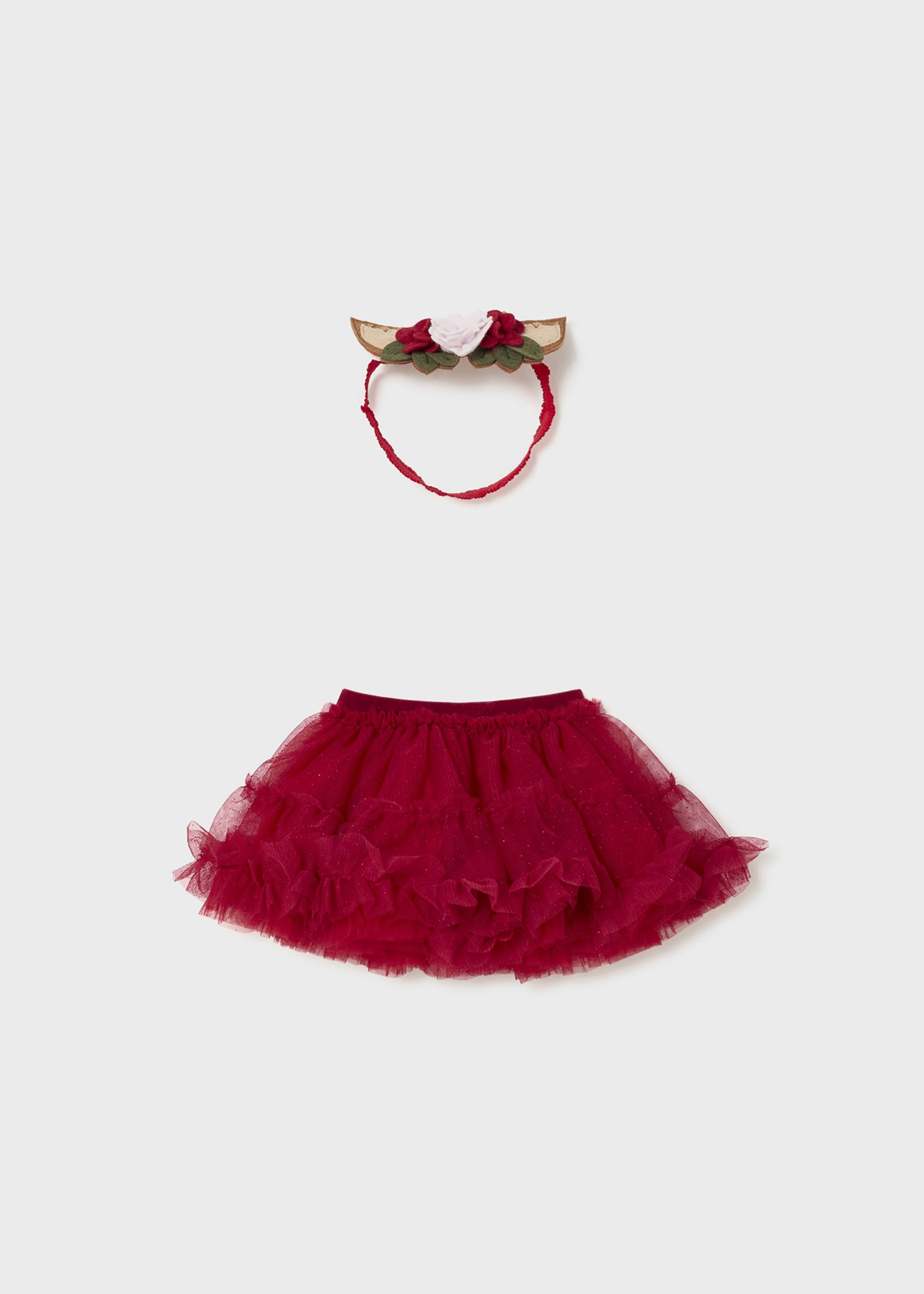 Gonna tulle con fascia orecchie neonata